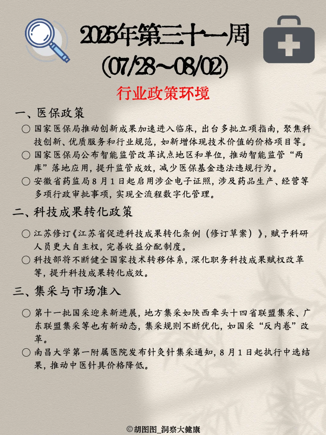 医药行业每周热点🔥：2025 Week31