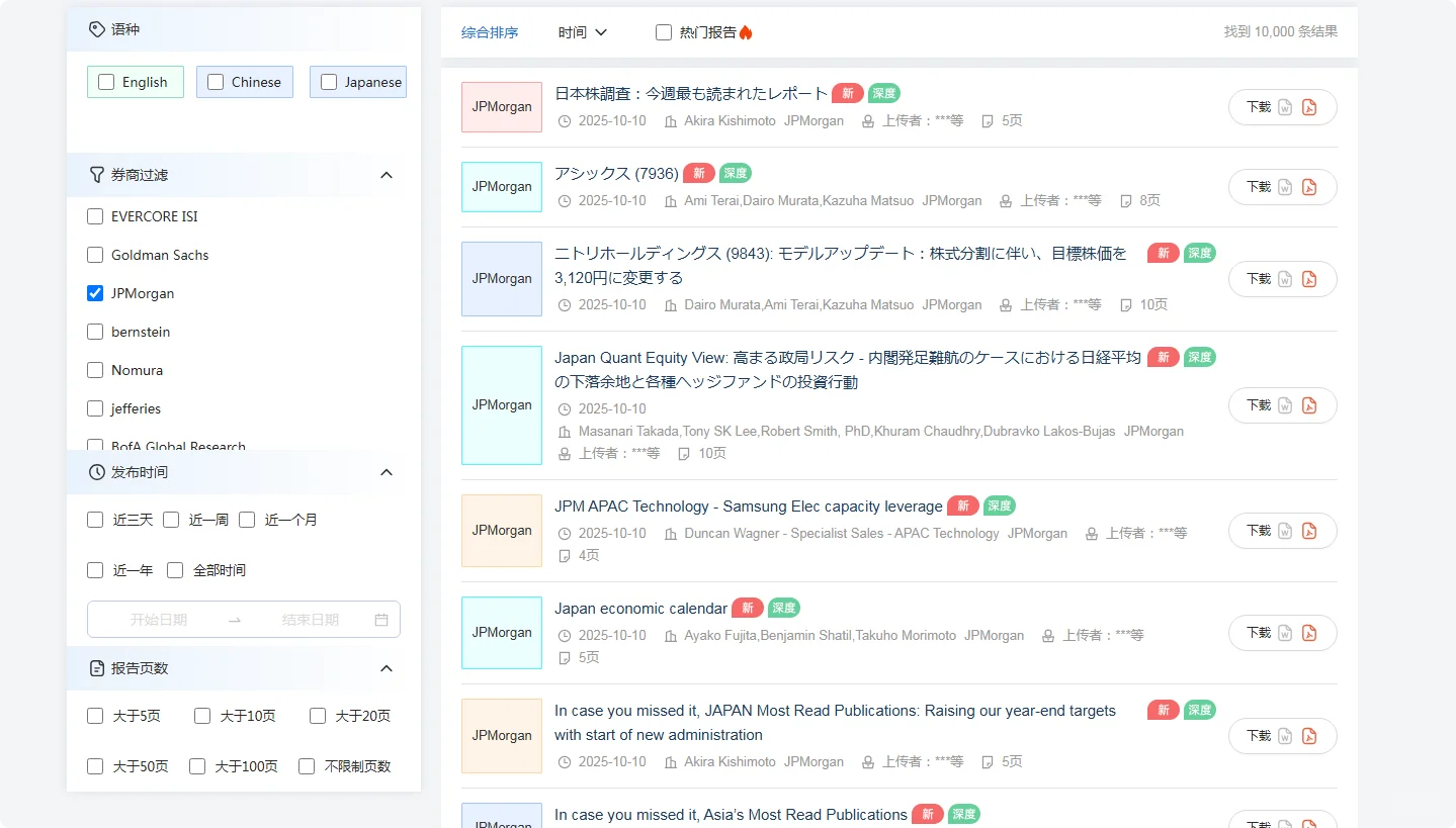 外文研报，实时更新
