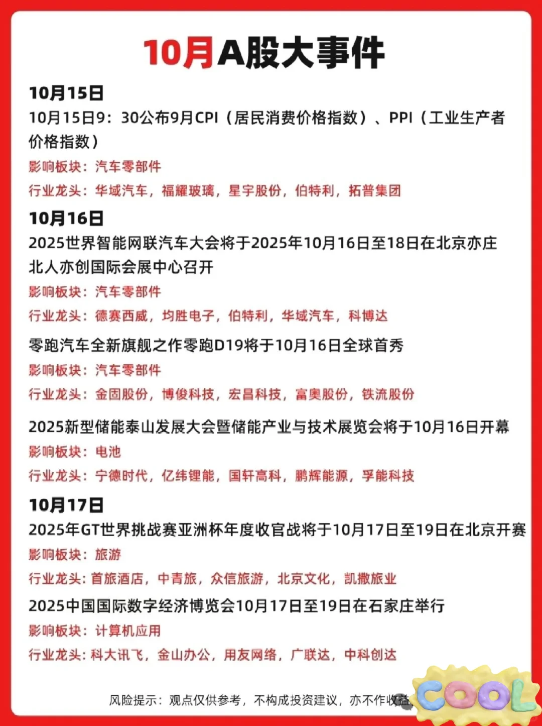 十月财经大事件整理