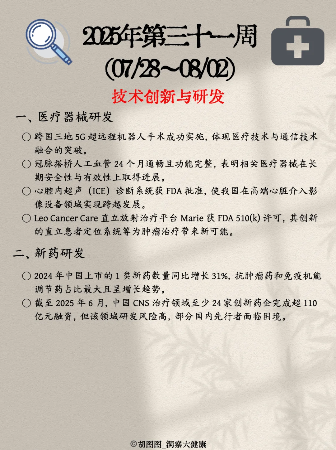 医药行业每周热点🔥：2025 Week31