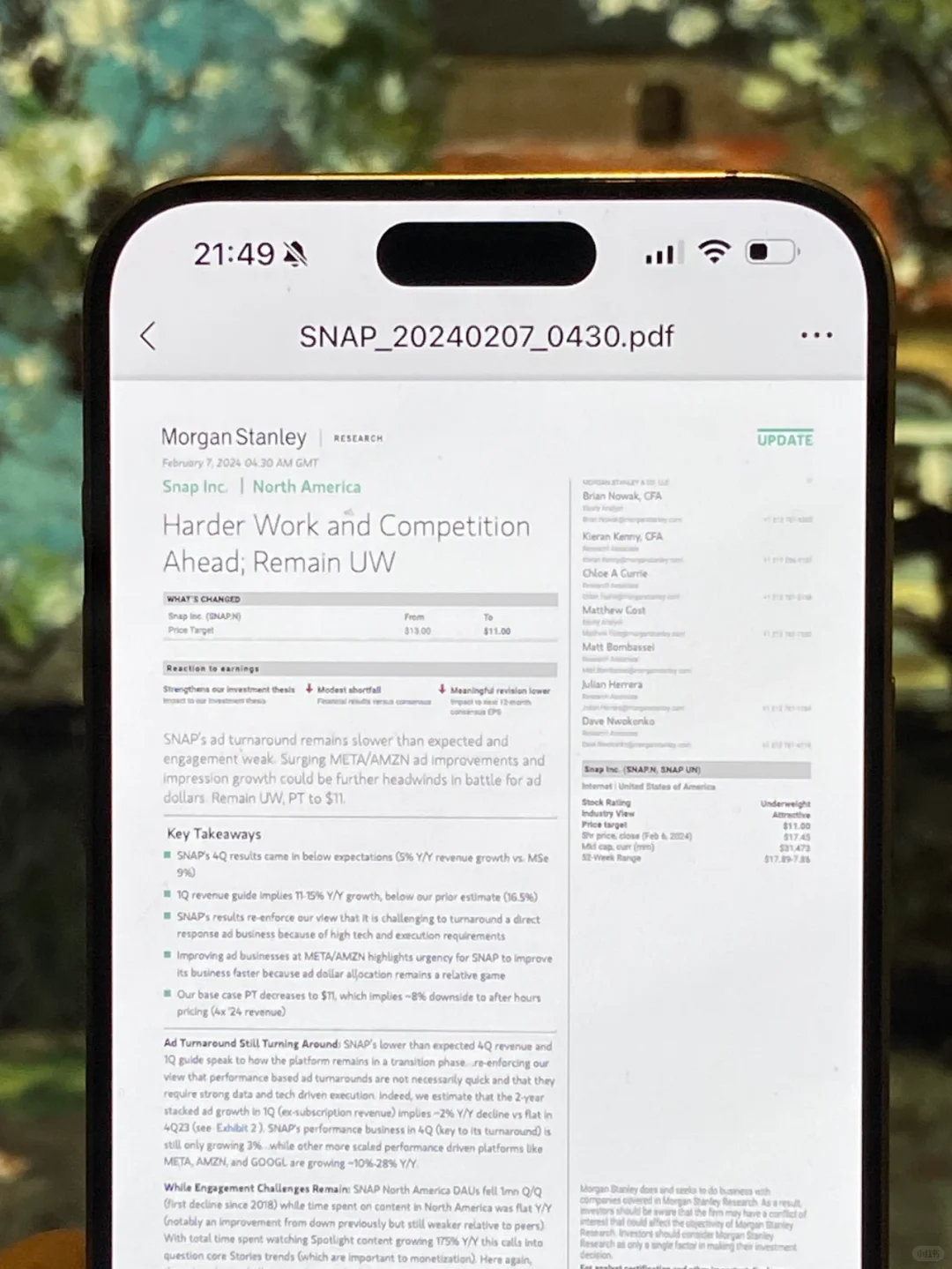 D35 大摩研报 | Snap? 让人重新思考Meta