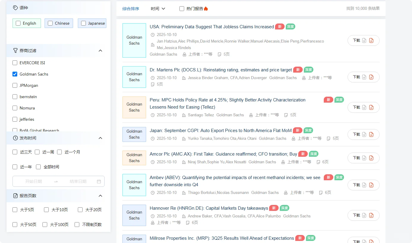外文研报，实时更新