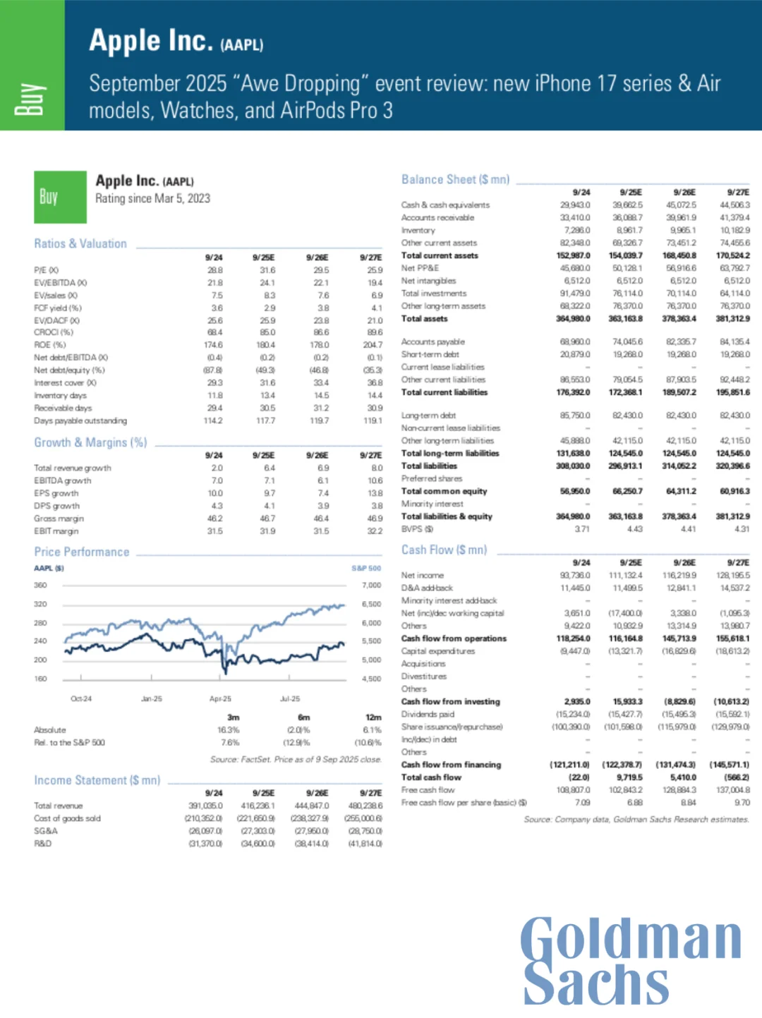 高盛写【iPhone17发布会】研报的简直是天才