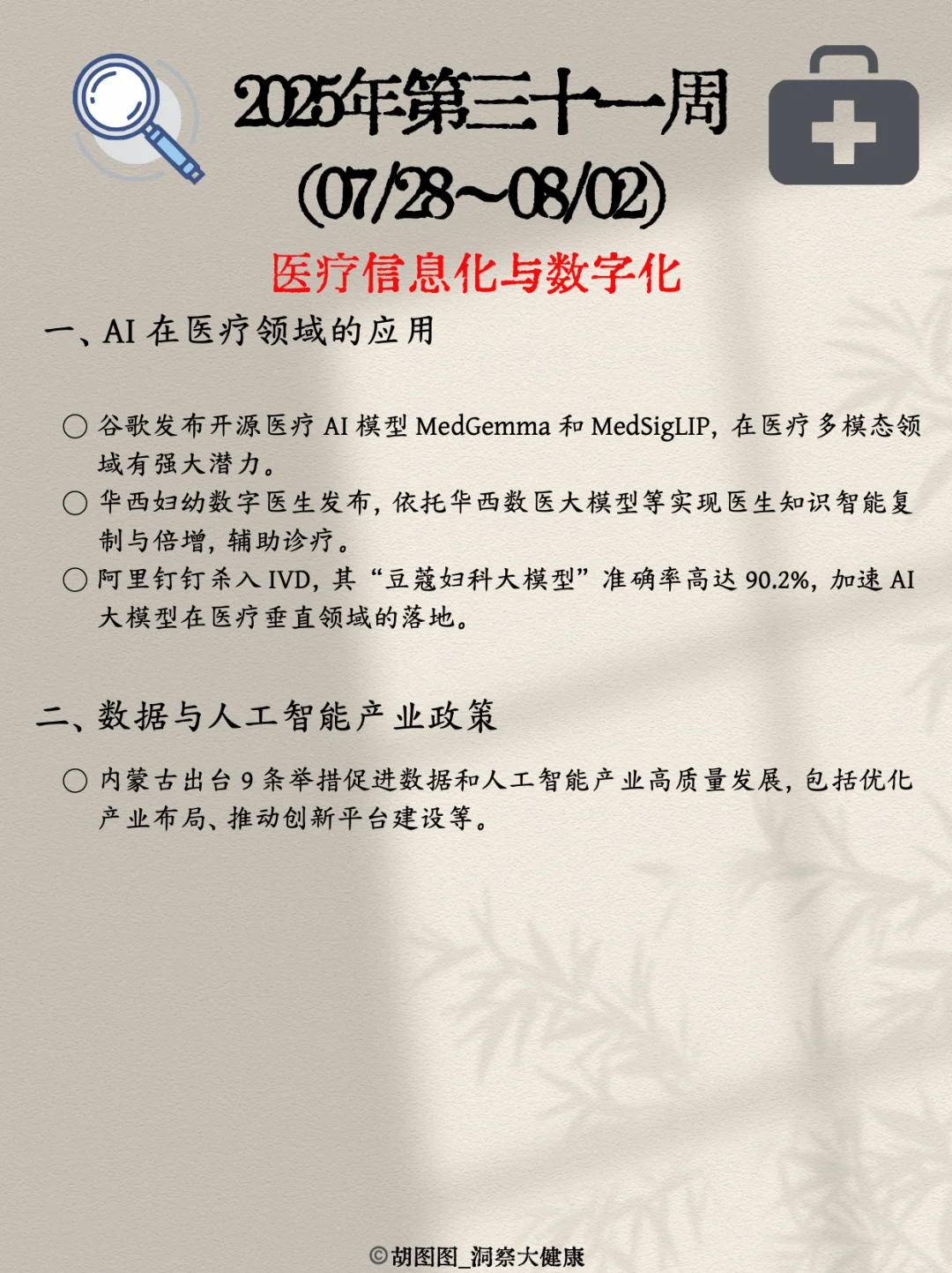 医药行业每周热点🔥：2025 Week31