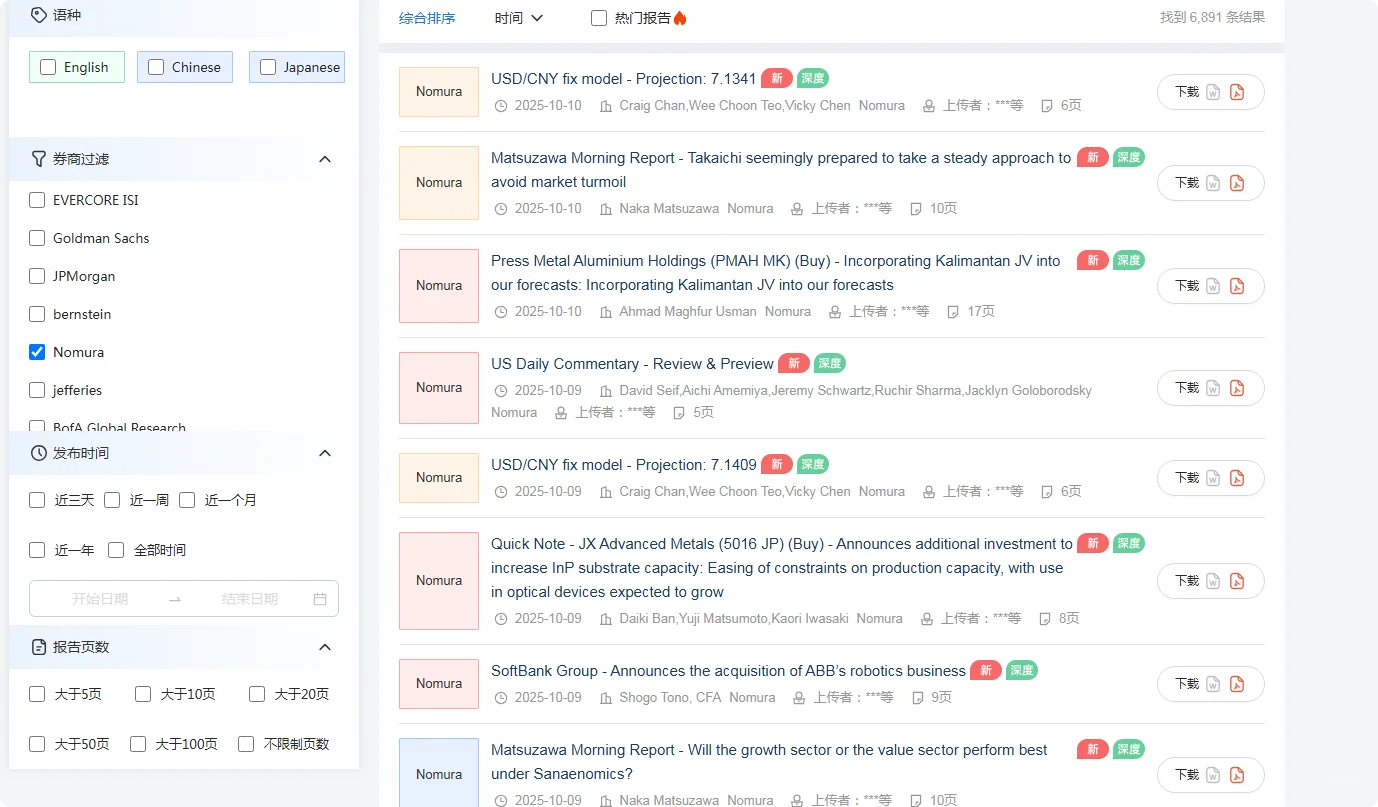 外文研报，实时更新