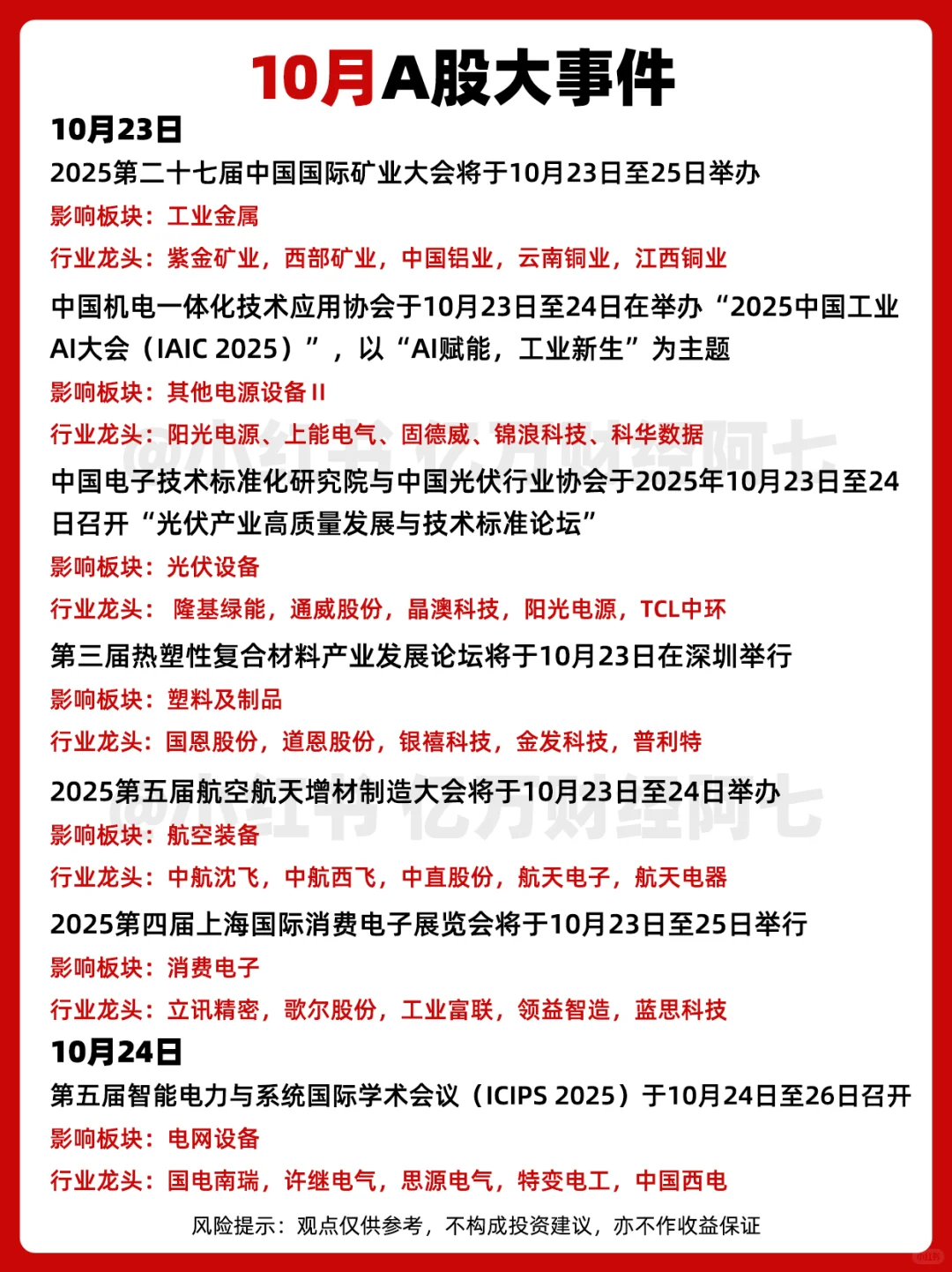 10月A股大事件全梳理