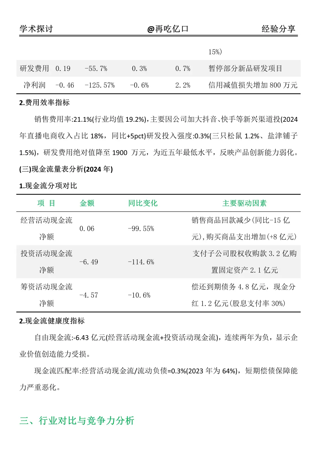 良品铺子2020-2024 年财务报告，直接抄