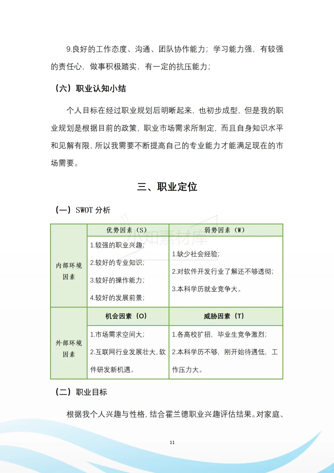 一套精品的大学生职业生涯规划书模板🥰