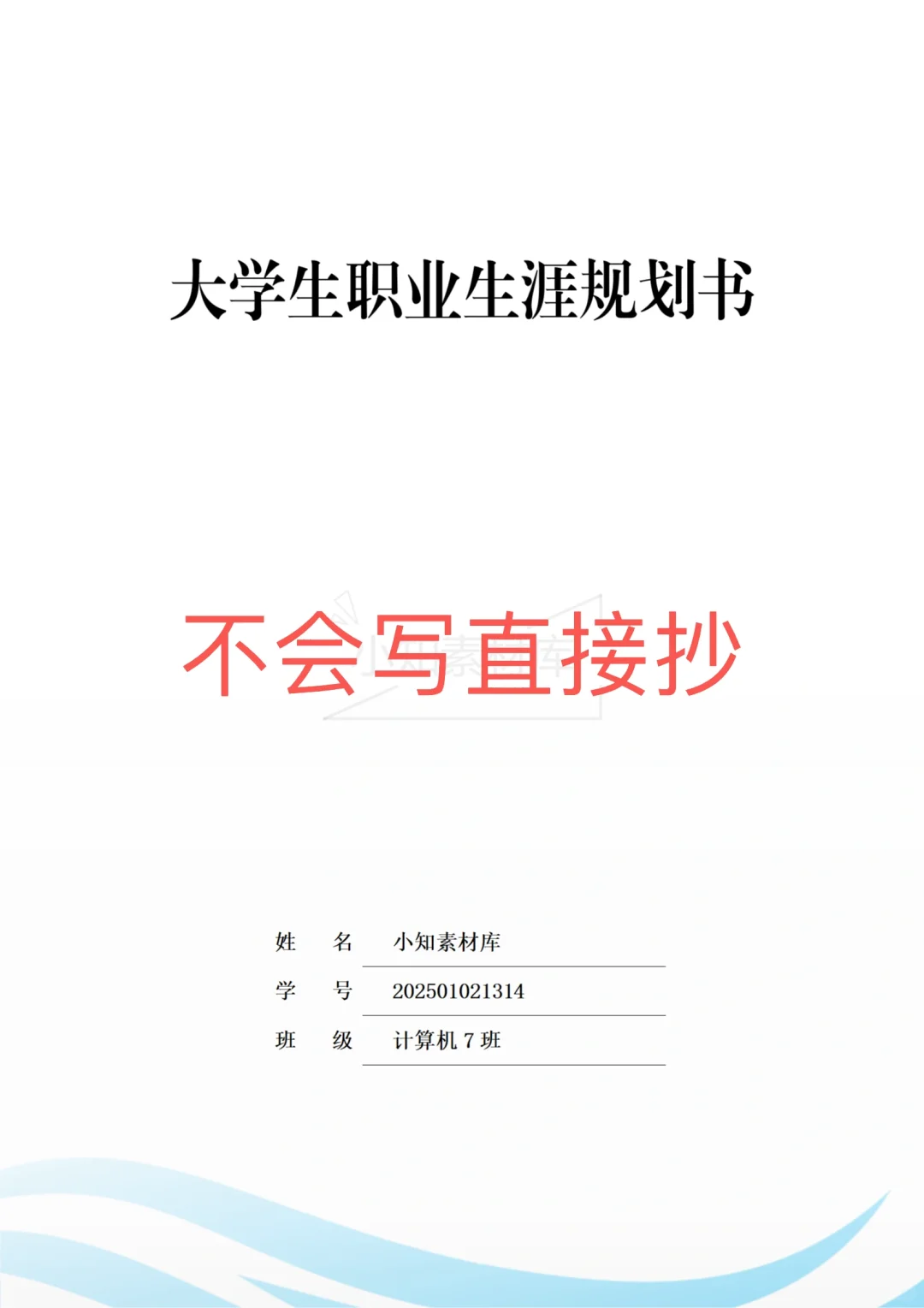 一套精品的大学生职业生涯规划书模板🥰