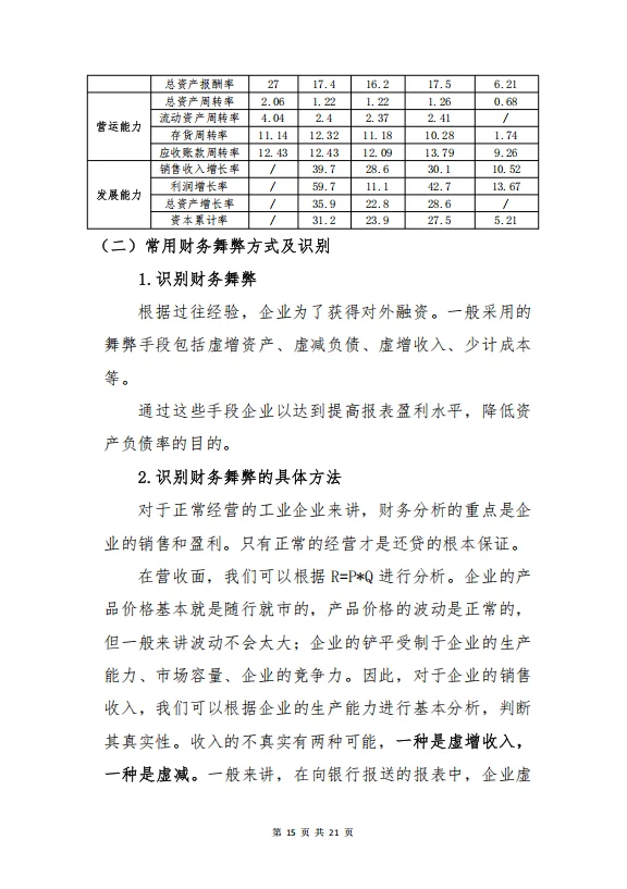 授信业务·财务分析实务