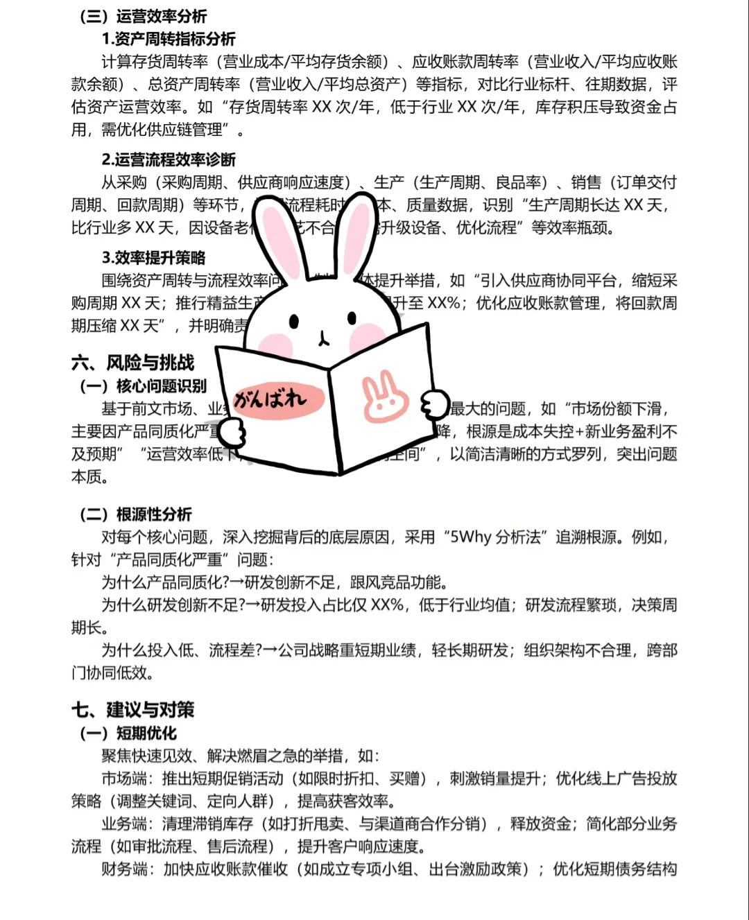 经营分析报告详细模板🔥🔥🔥