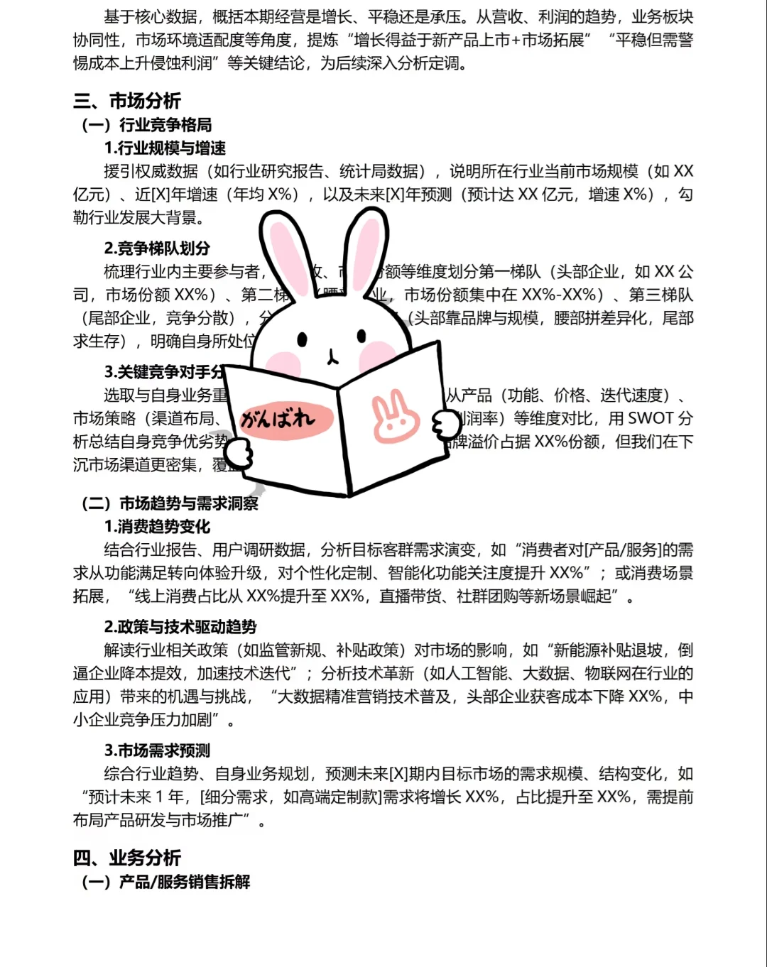 经营分析报告详细模板🔥🔥🔥