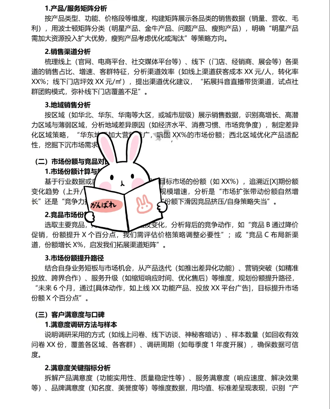 经营分析报告详细模板🔥🔥🔥