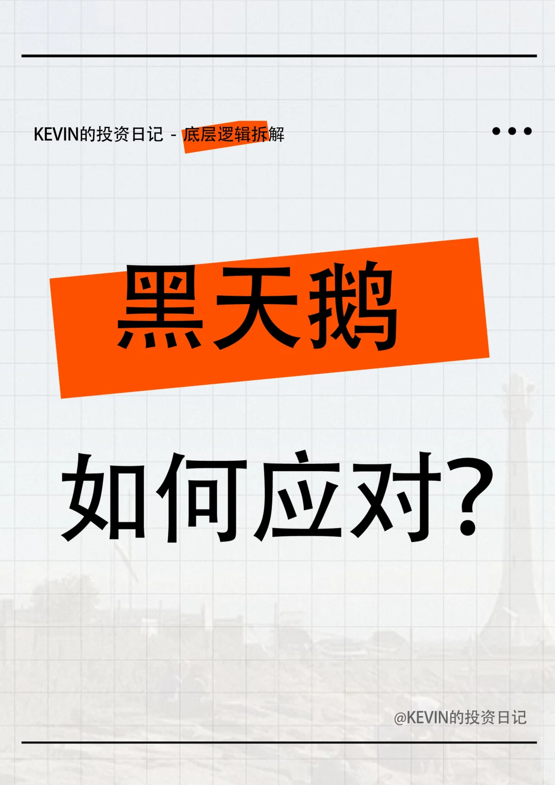 黑天鹅，周一如何应对？