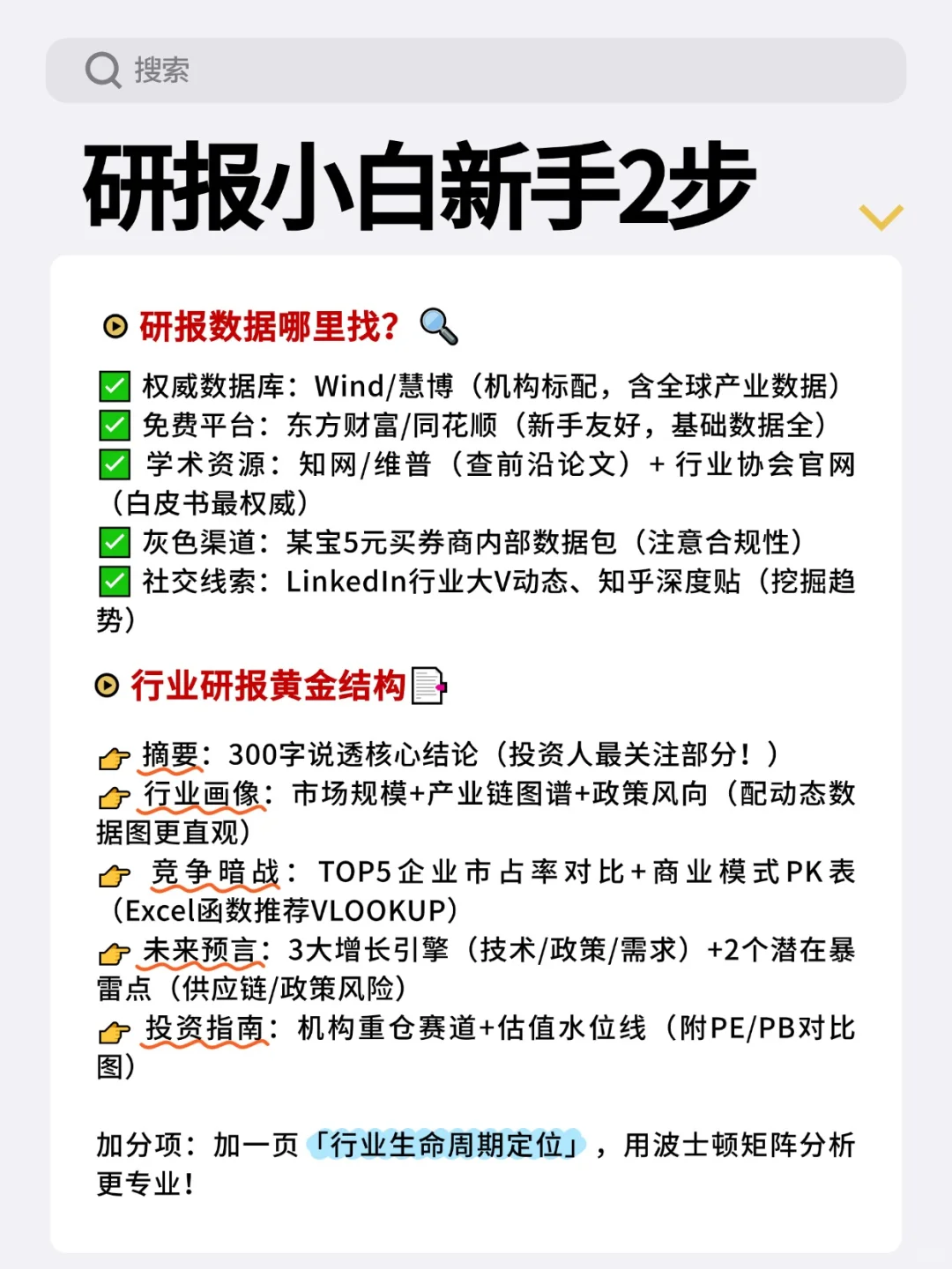 行研初赛进行中…研报基础资料分享