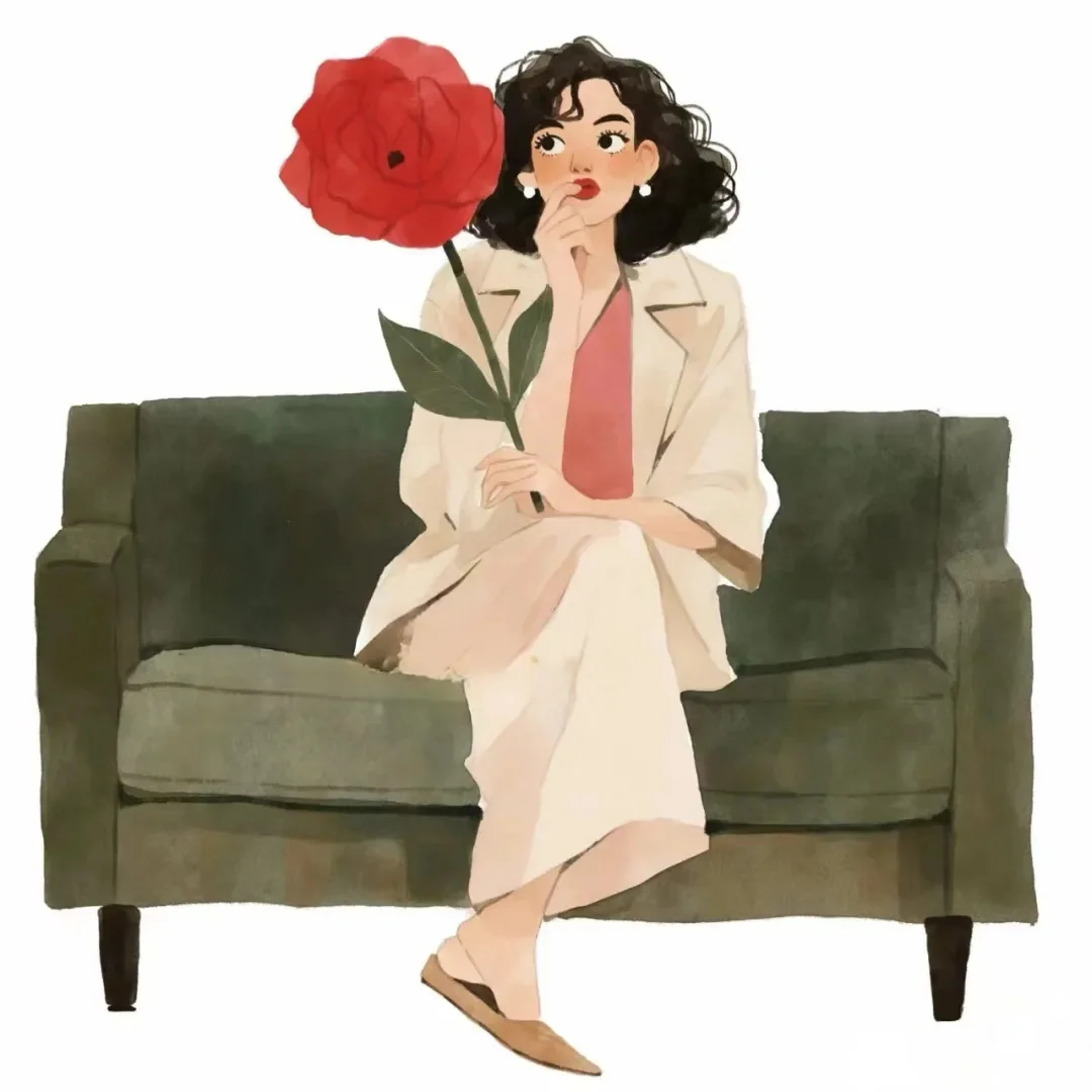 头像｜超美复古玫瑰插画女孩头像