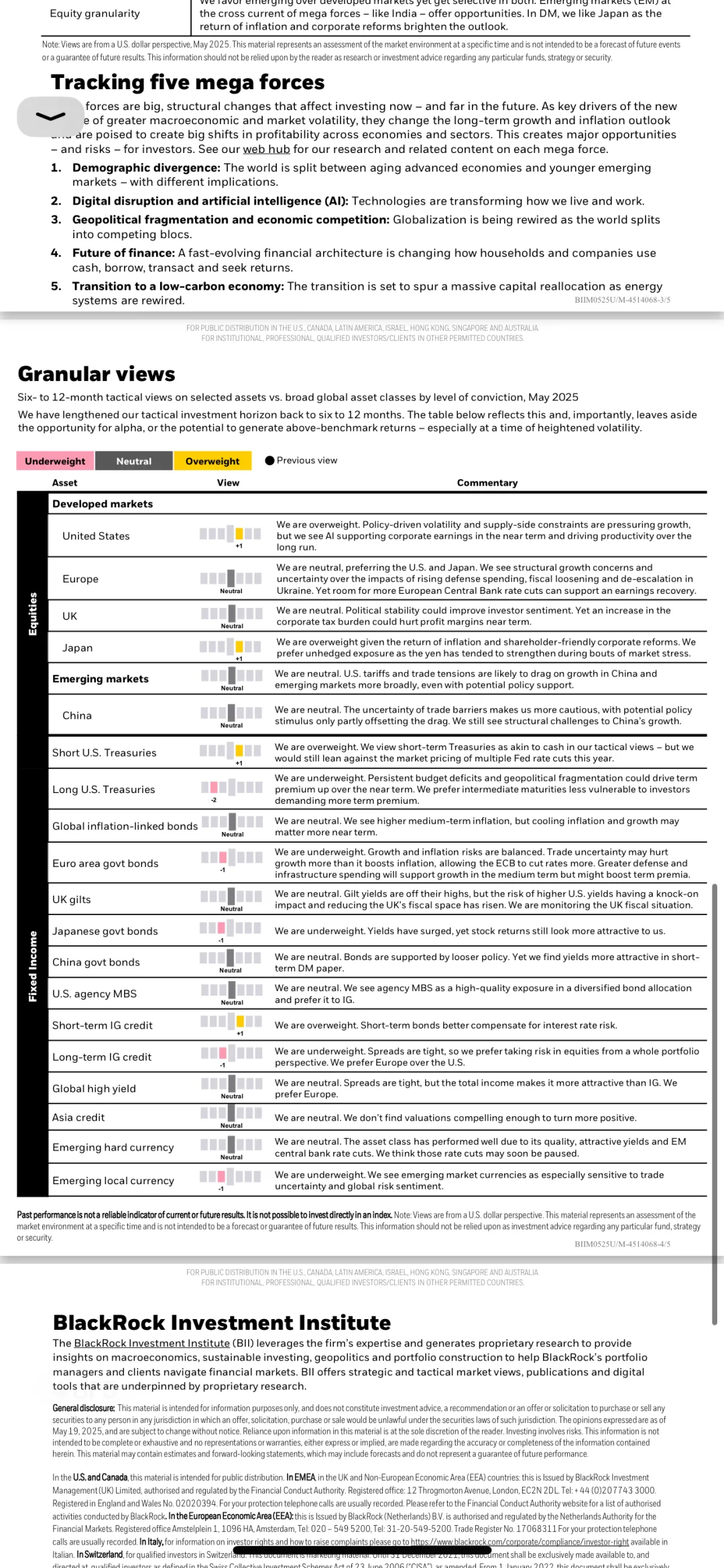 📈📉BlackRock 投资研究所 最新报告来了📝