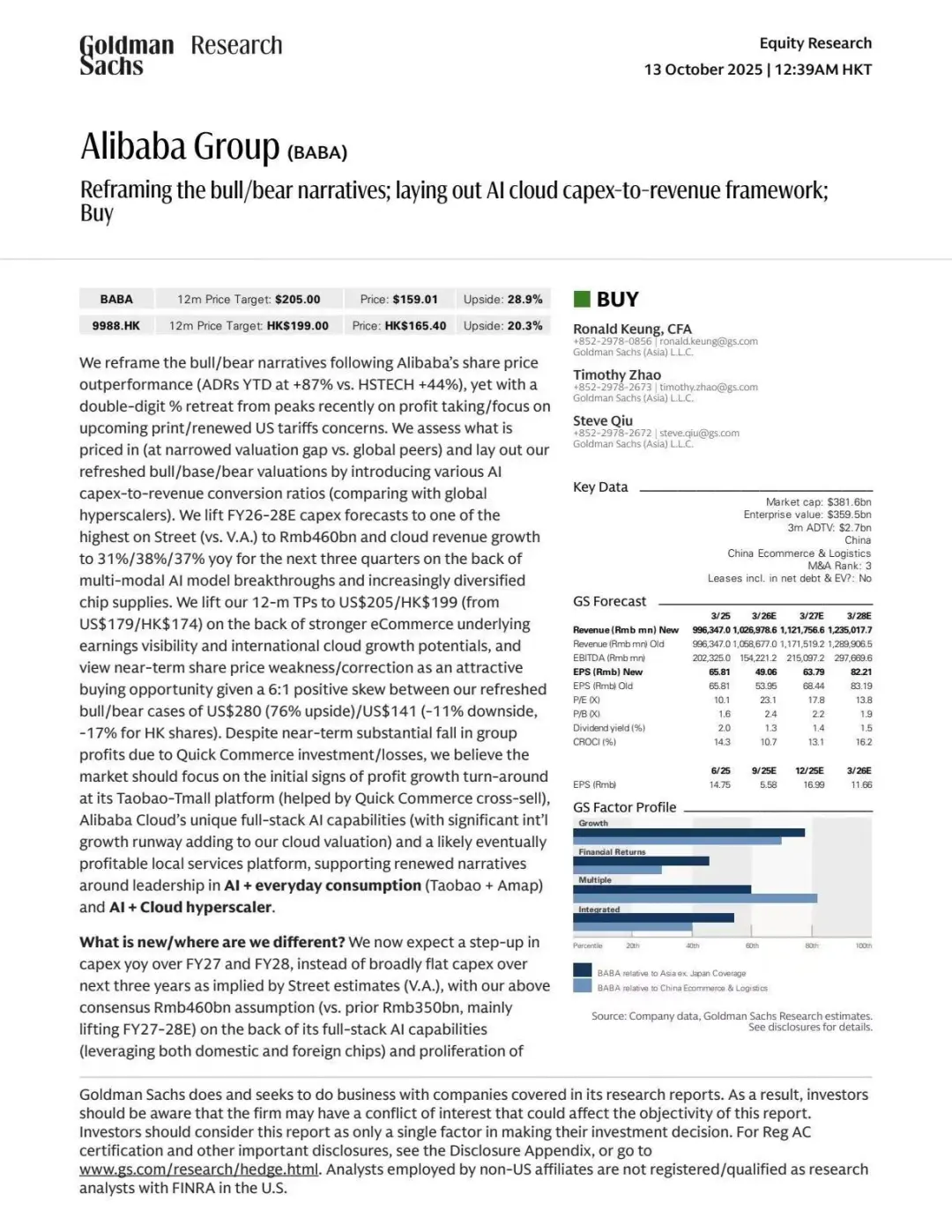 高盛研报：阿里巴巴AI+电商新叙事