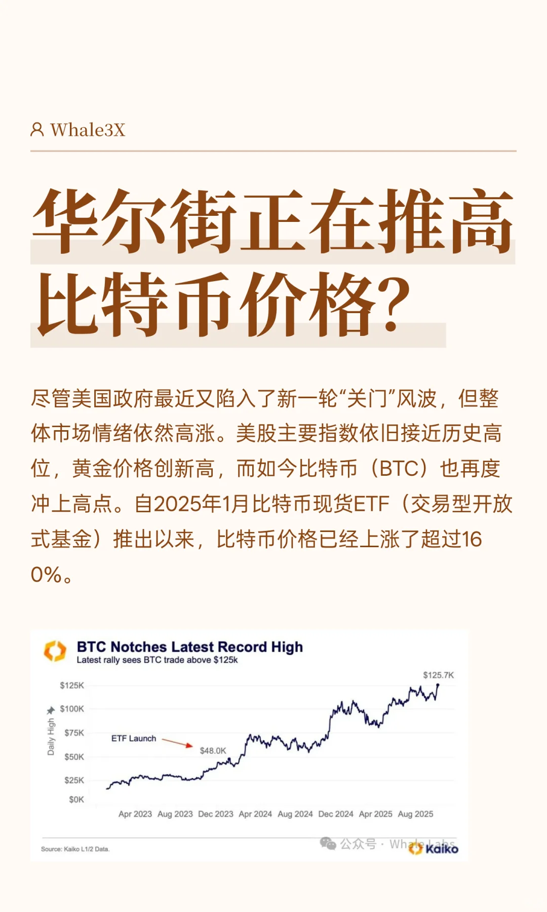 [DeFi 研报] 华尔街正在推高比特币价格？
