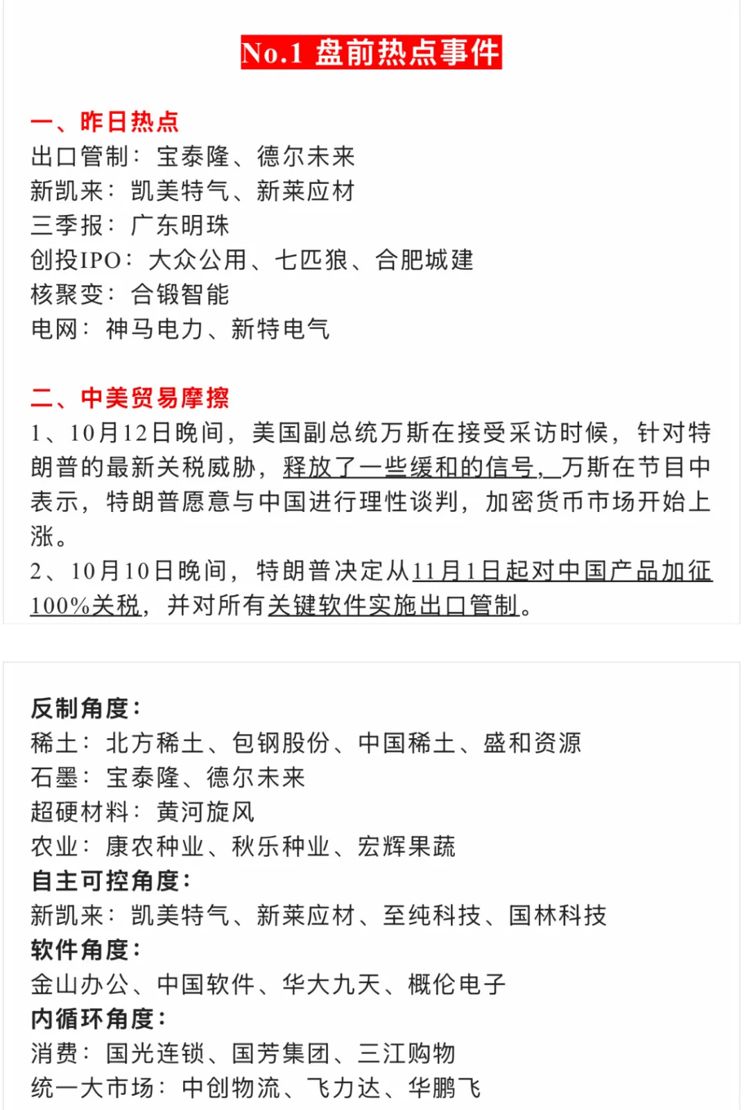 🔥【10月13日 | 周一盘前热点速递】🚀