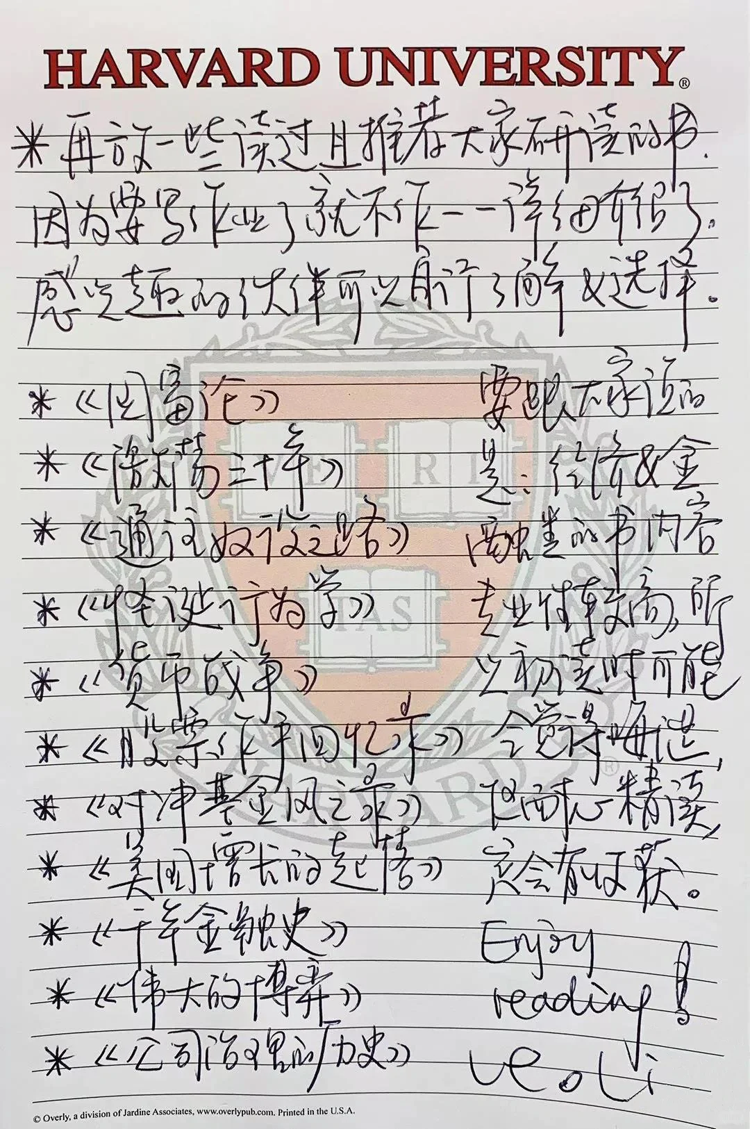 哈佛学长独家书单：经济金融理财类必读好书