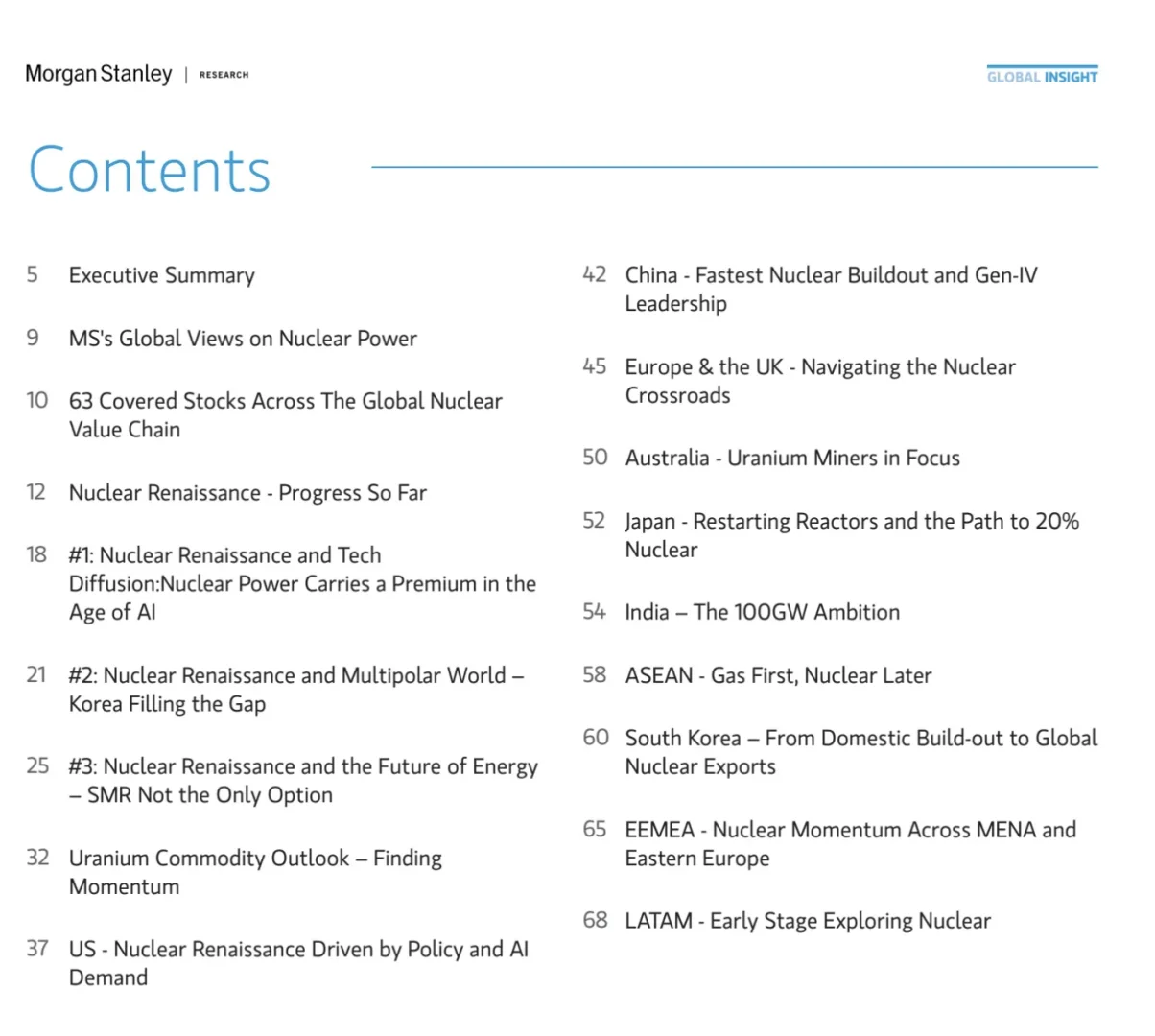 大摩研报|一篇全球核能大报告