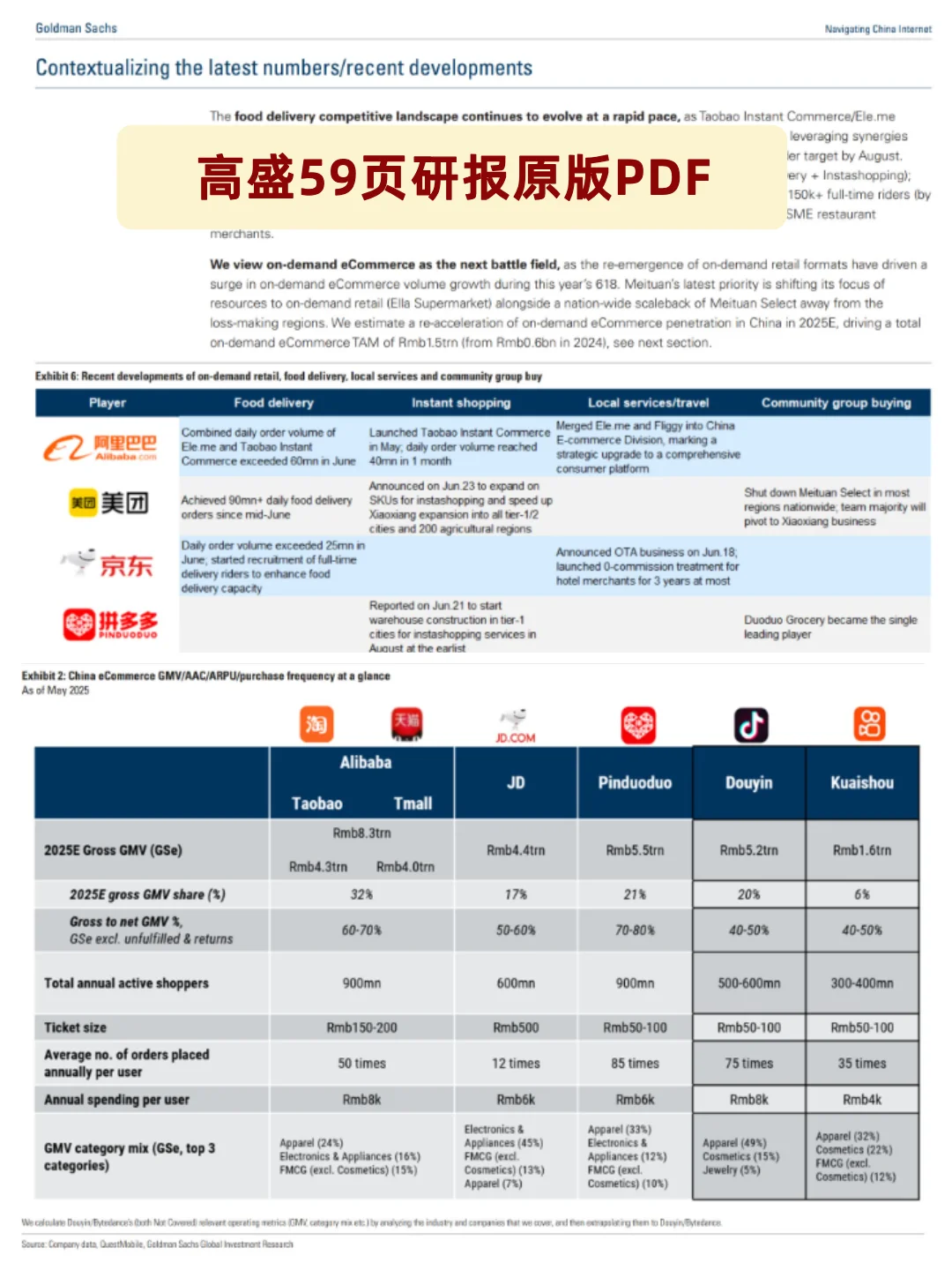 高盛写【外卖大战】研报的人一定是天才
