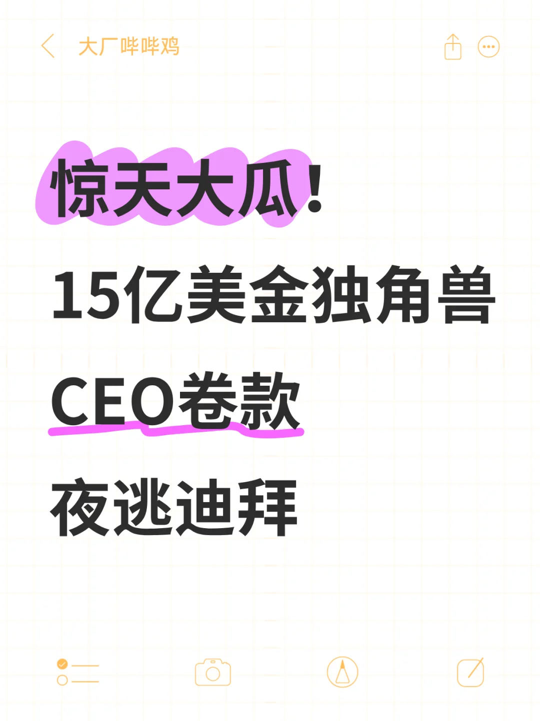 惊天大瓜!15亿美金独角兽CEO卷款夜逃迪拜