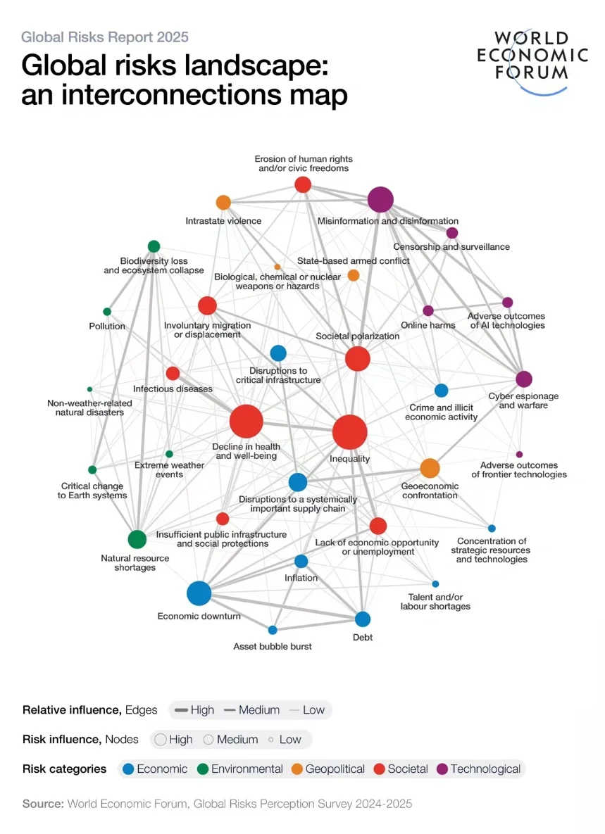 世界经济论坛发布2025年全球风险报告