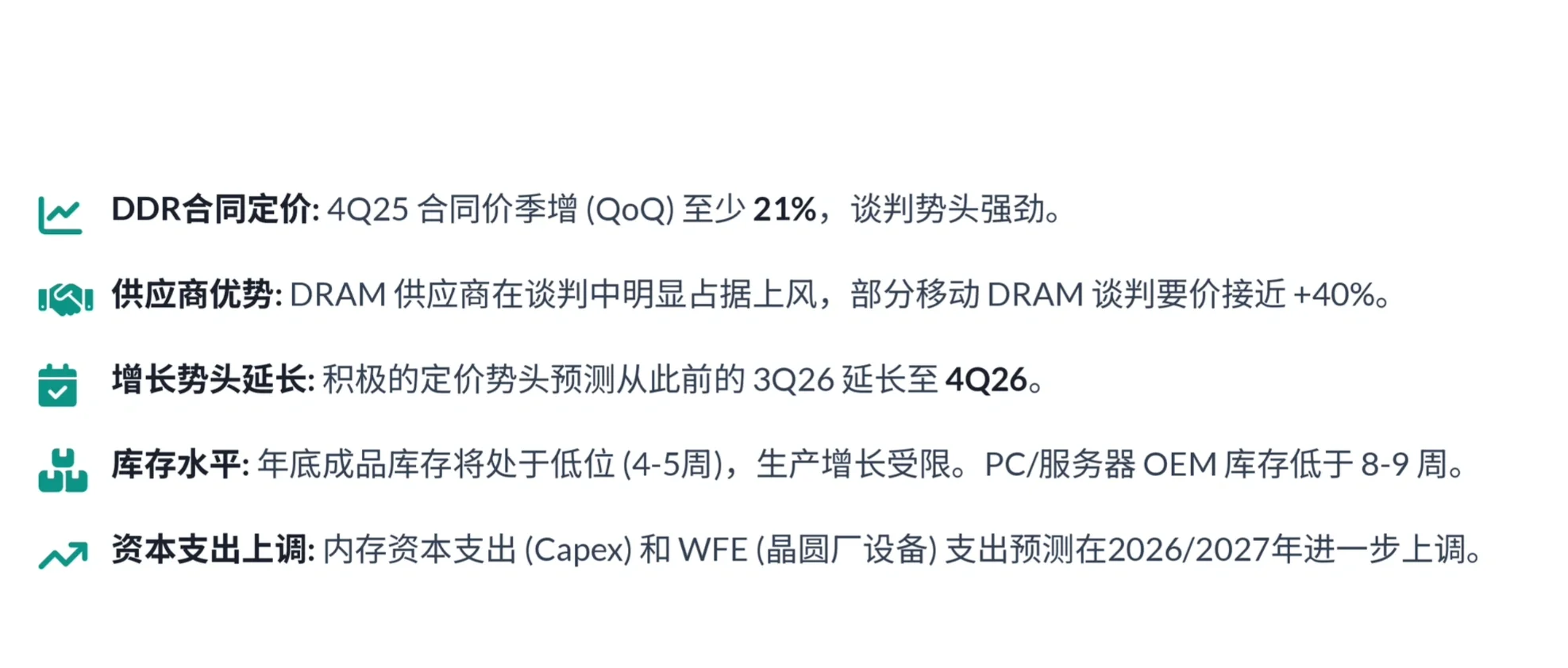瑞银研报,全球内存行业月度报告,内存还会涨