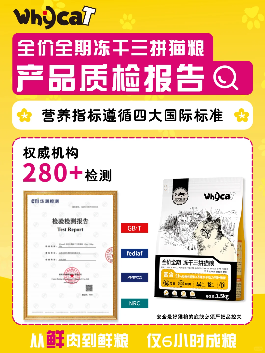 请查收🔎Whycat冻干三拼猫粮&质检报告🐱