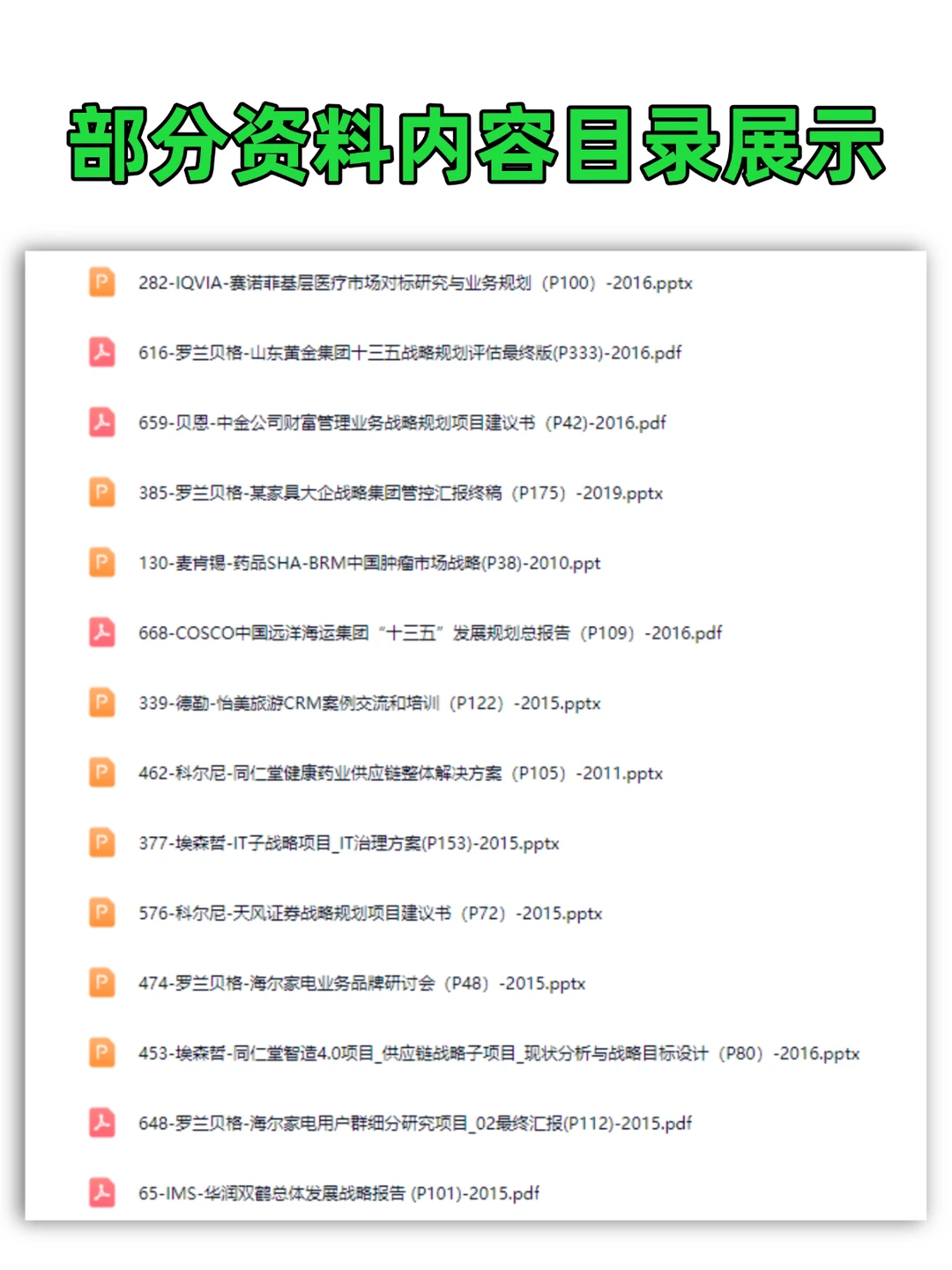 管理咨询行业真实项目deck（2010-2024）