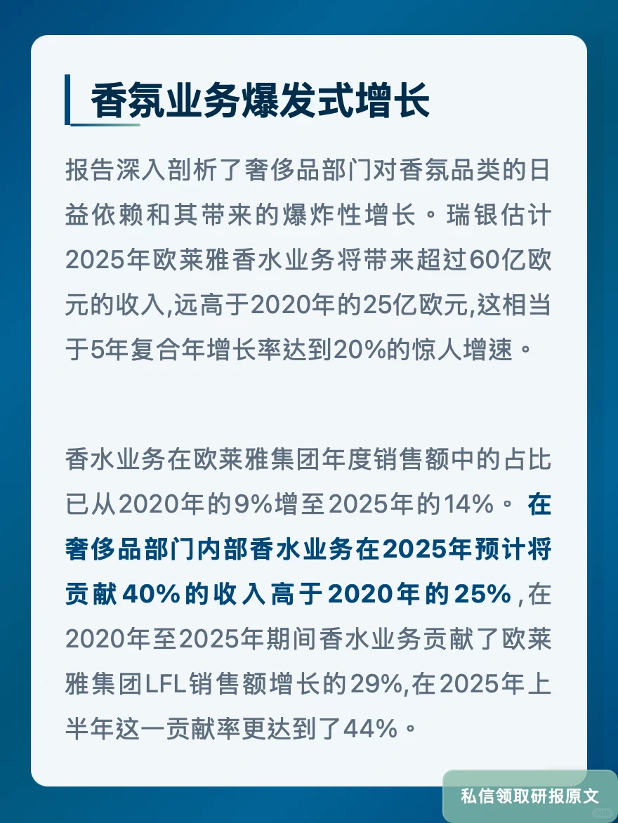 欧莱雅香水收入占比40%!瑞银看好增长势头