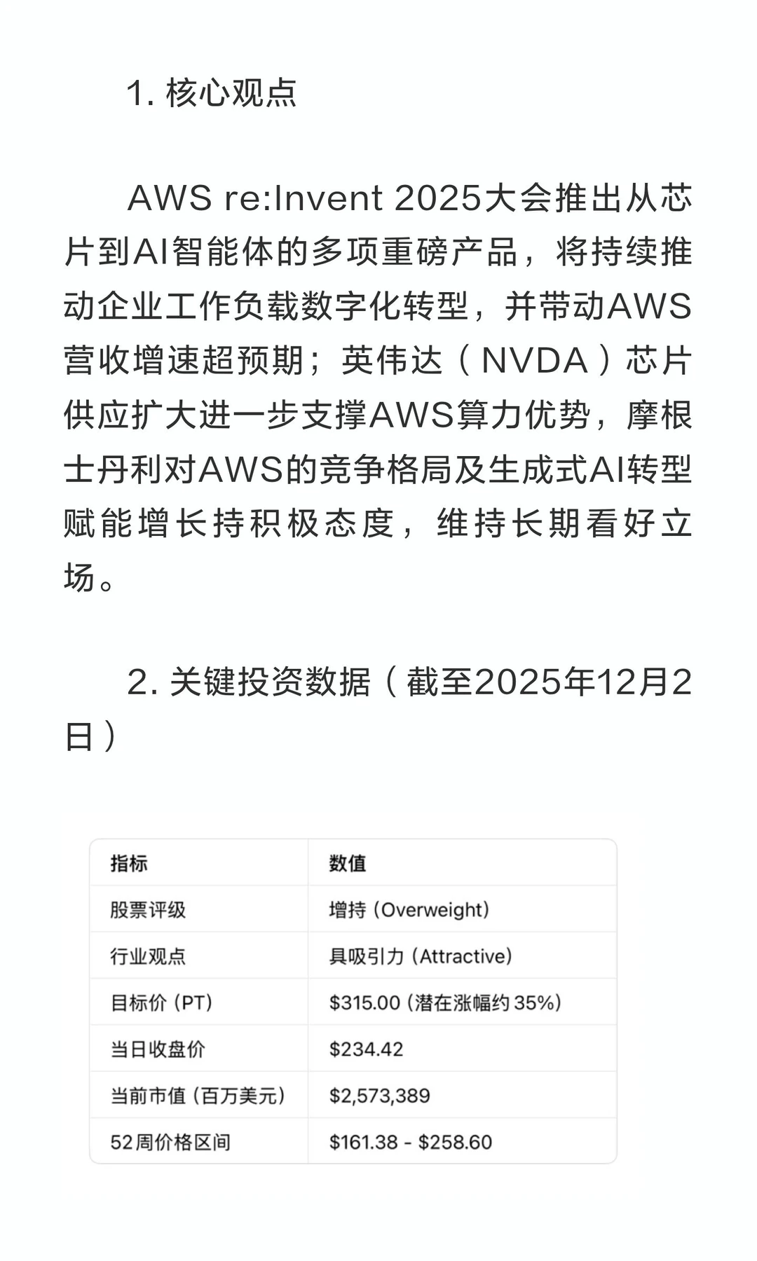 摩根士丹利｜亚马逊（AMZN）深度研报：AWS