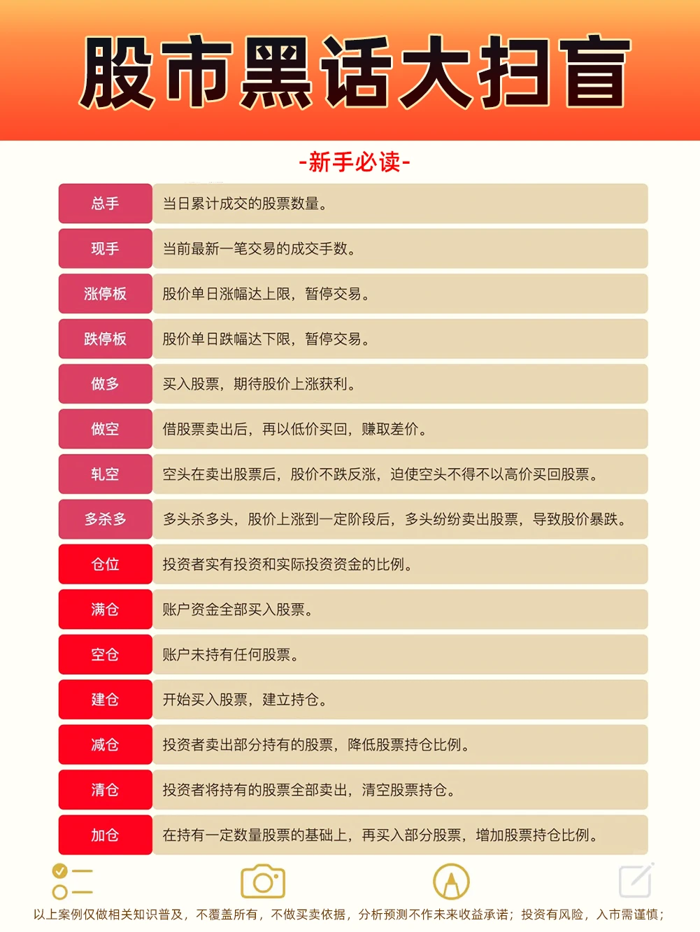 股市黑话扫盲贴，必读！