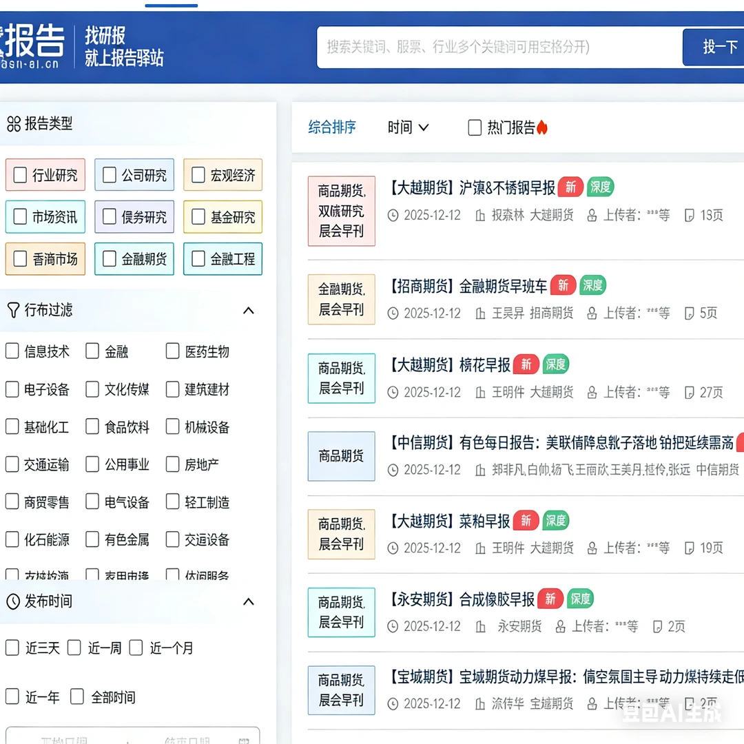 研报实时分享群，欢迎大家来交流