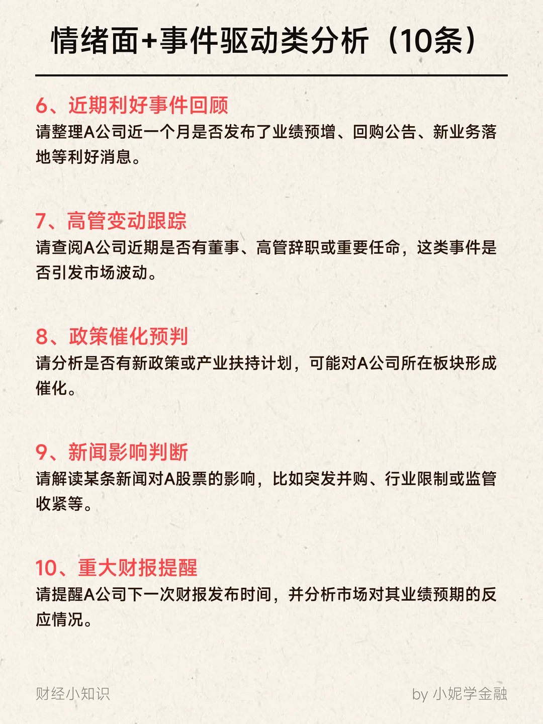 20个AI提示词搞定股票分析