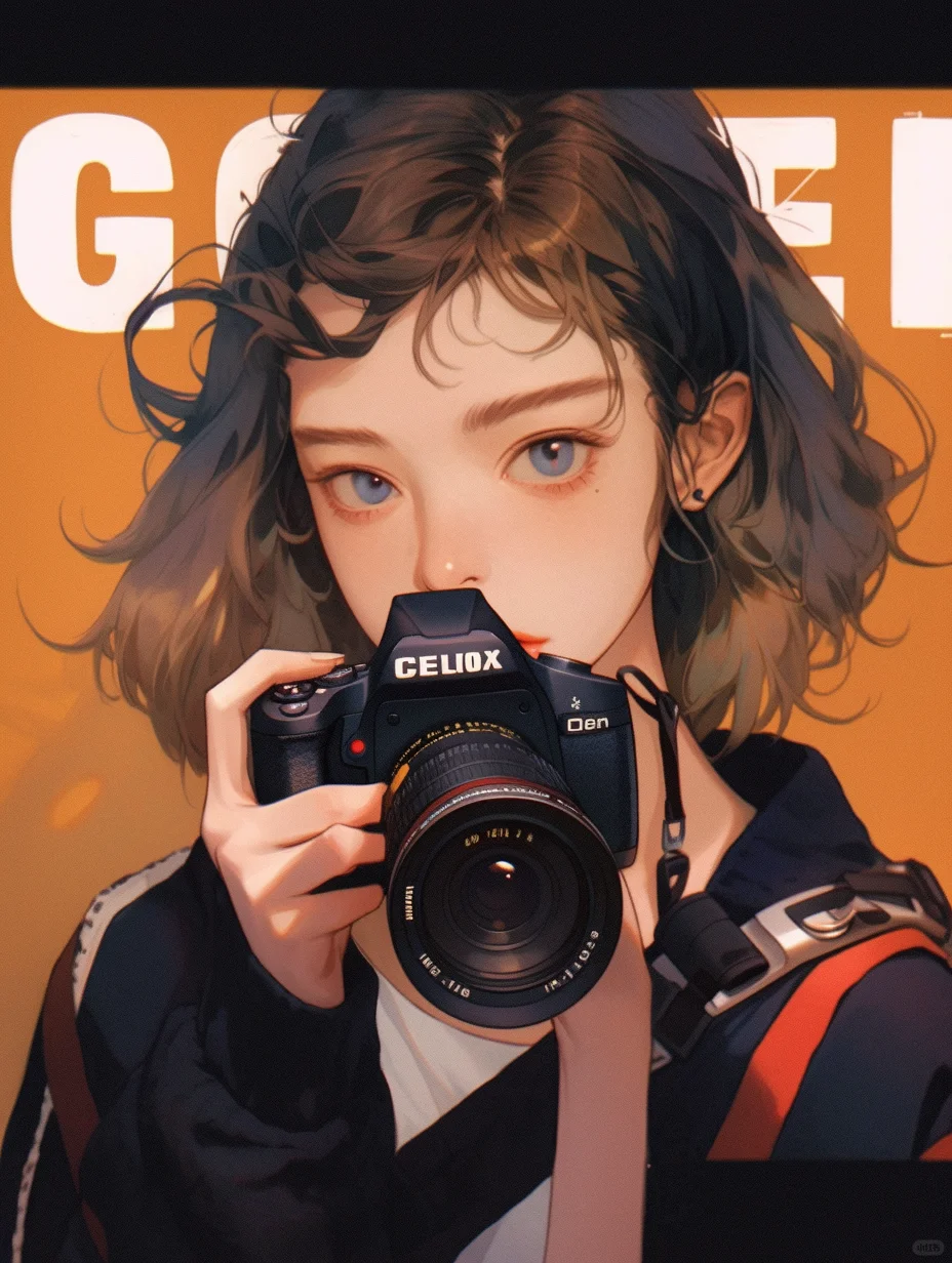 手持单反的女摄影师