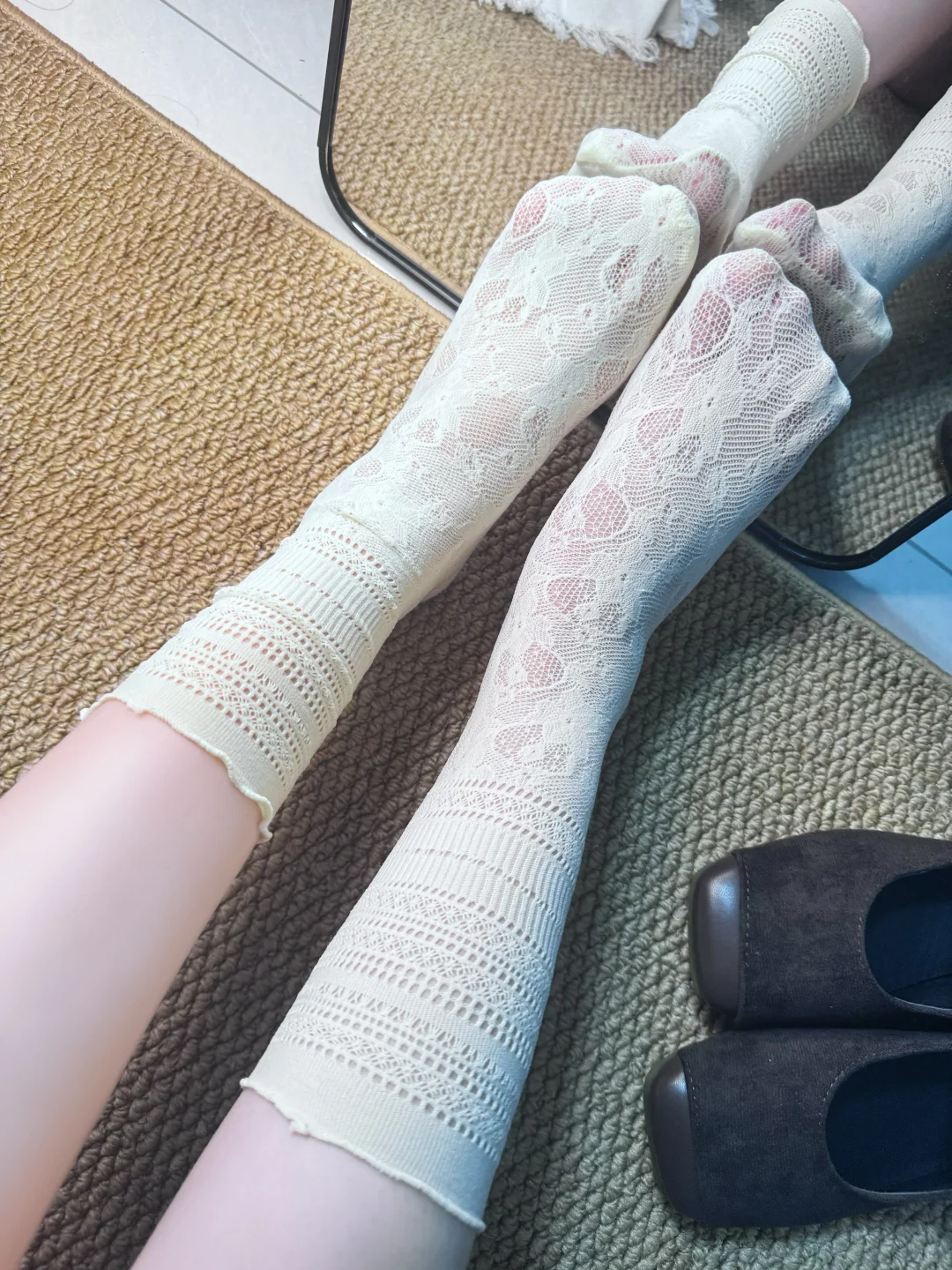 🉑堆🉑直，一袜两穿纯欲蕾丝袜，真的是美呆了