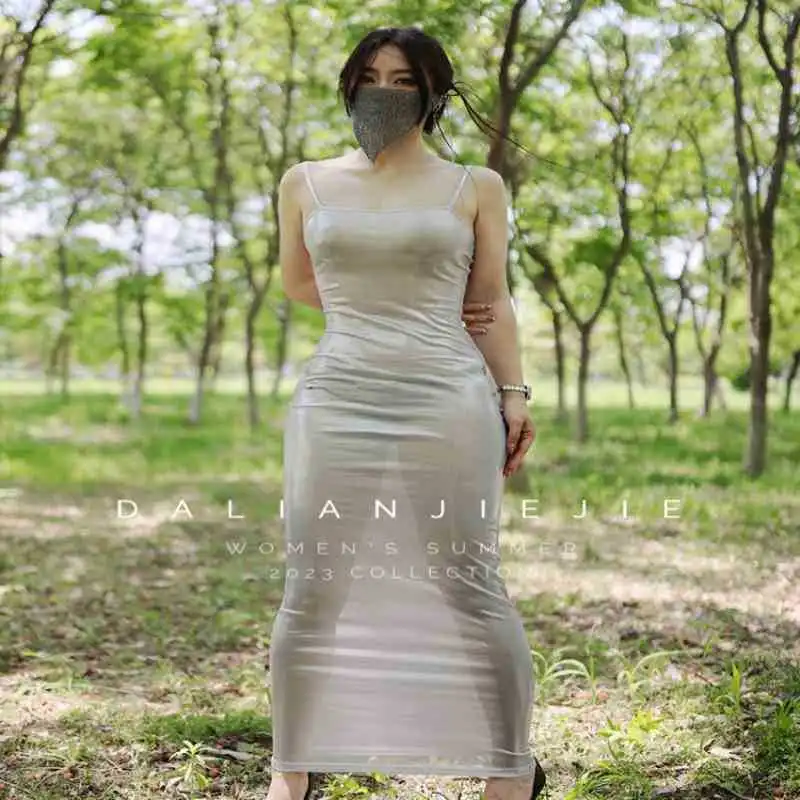 上新啦！✨杨柳婵透视心机吊带长裙
