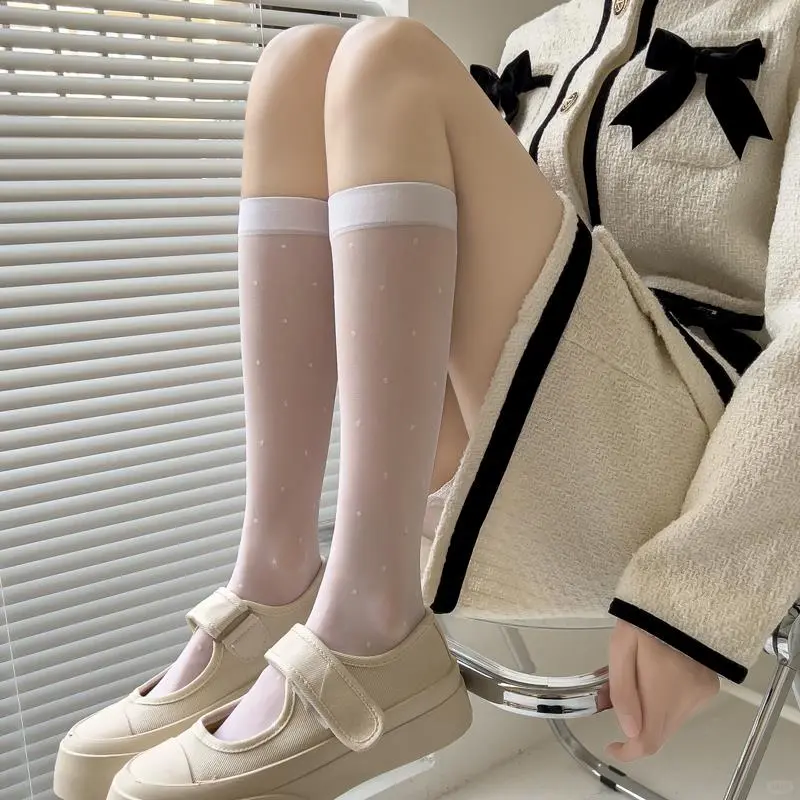 超美奶白色圆点堆堆袜，春夏必备袜袜💫