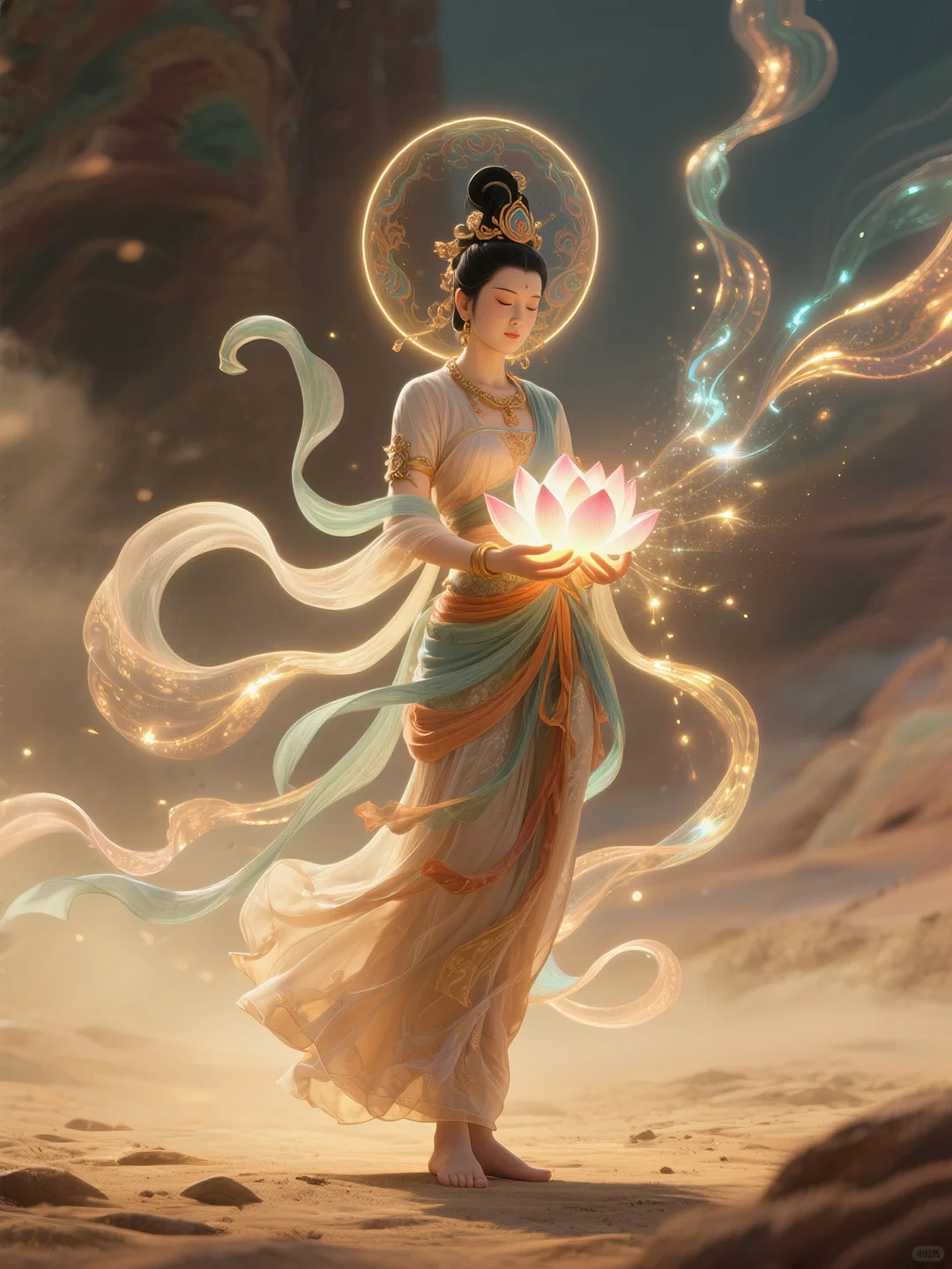 一组精美的敦煌文化美图丨AI绘画
