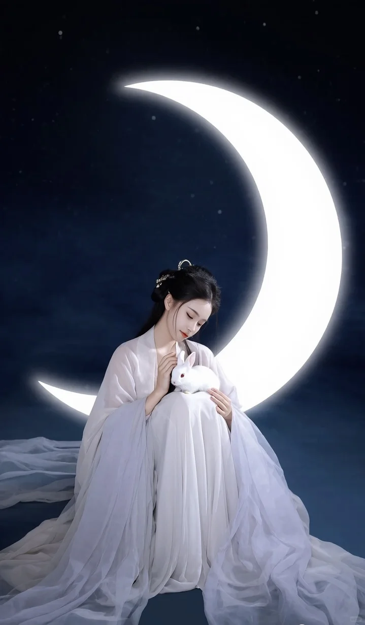 🌙一袭白衣映明月，古风古韵醉人心弦