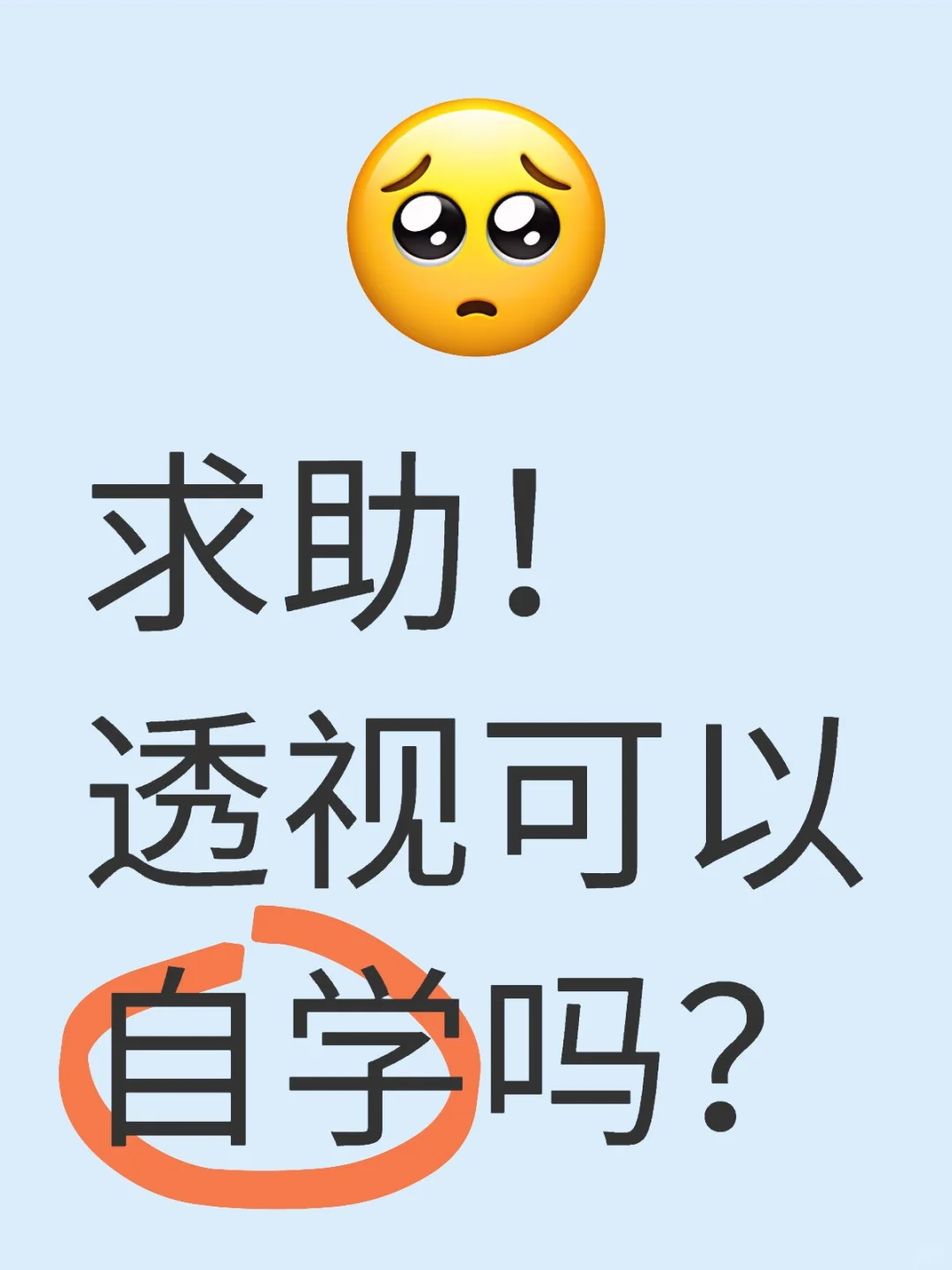 求助！透视可以自学吗？