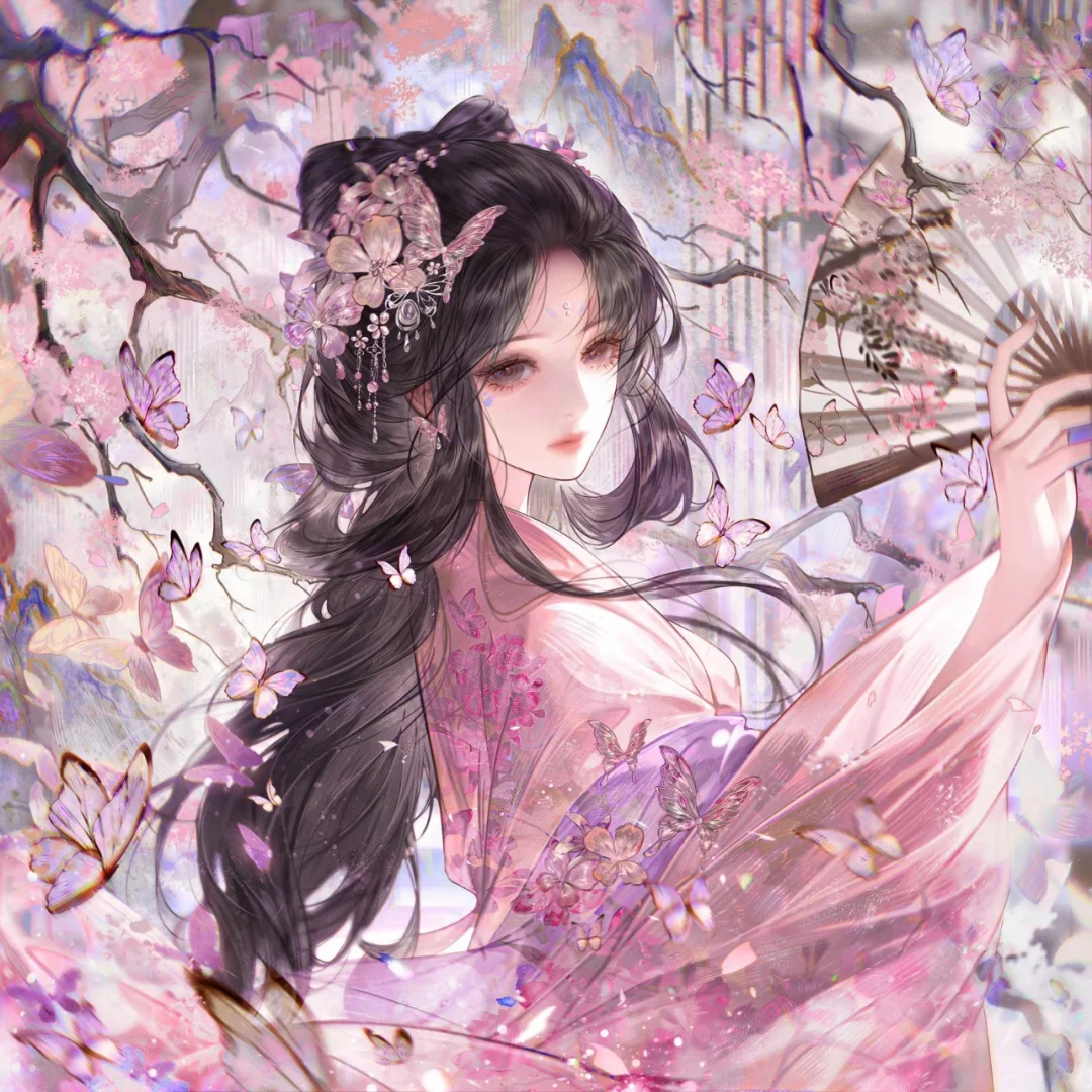 古风仙子携蝶入画 美到心颤|桃花坞