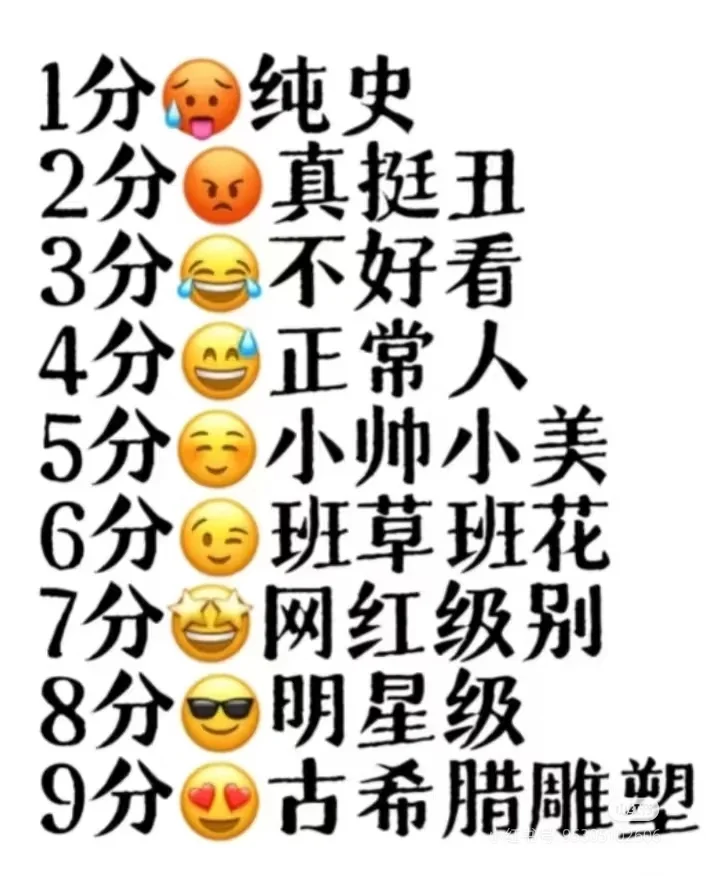 长相评价（保证绝对公平公正）