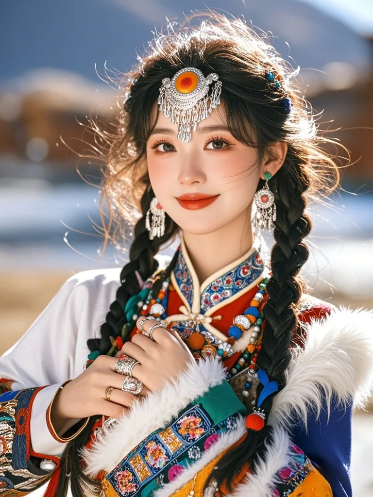 藏族风美女头像 惊艳的美女头像