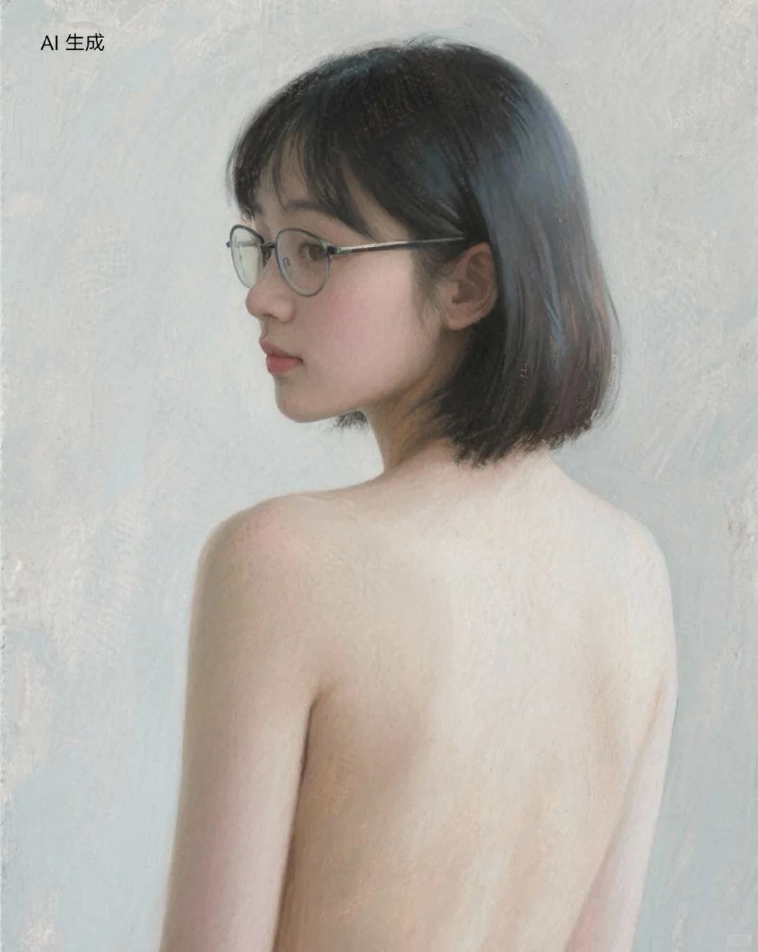 艺术生氛围感拉满的油画少女背影