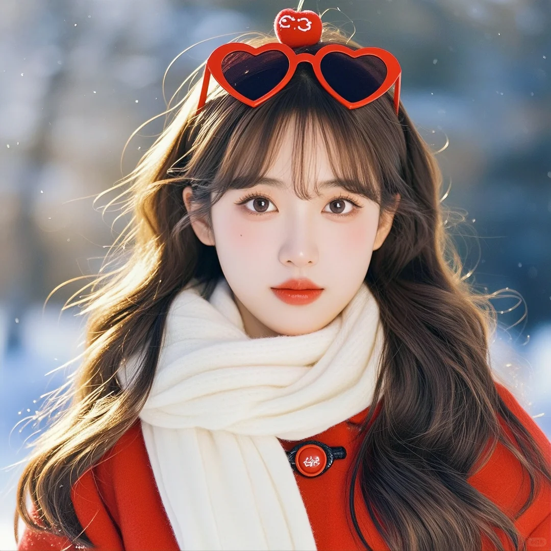 新年红色系女生头像