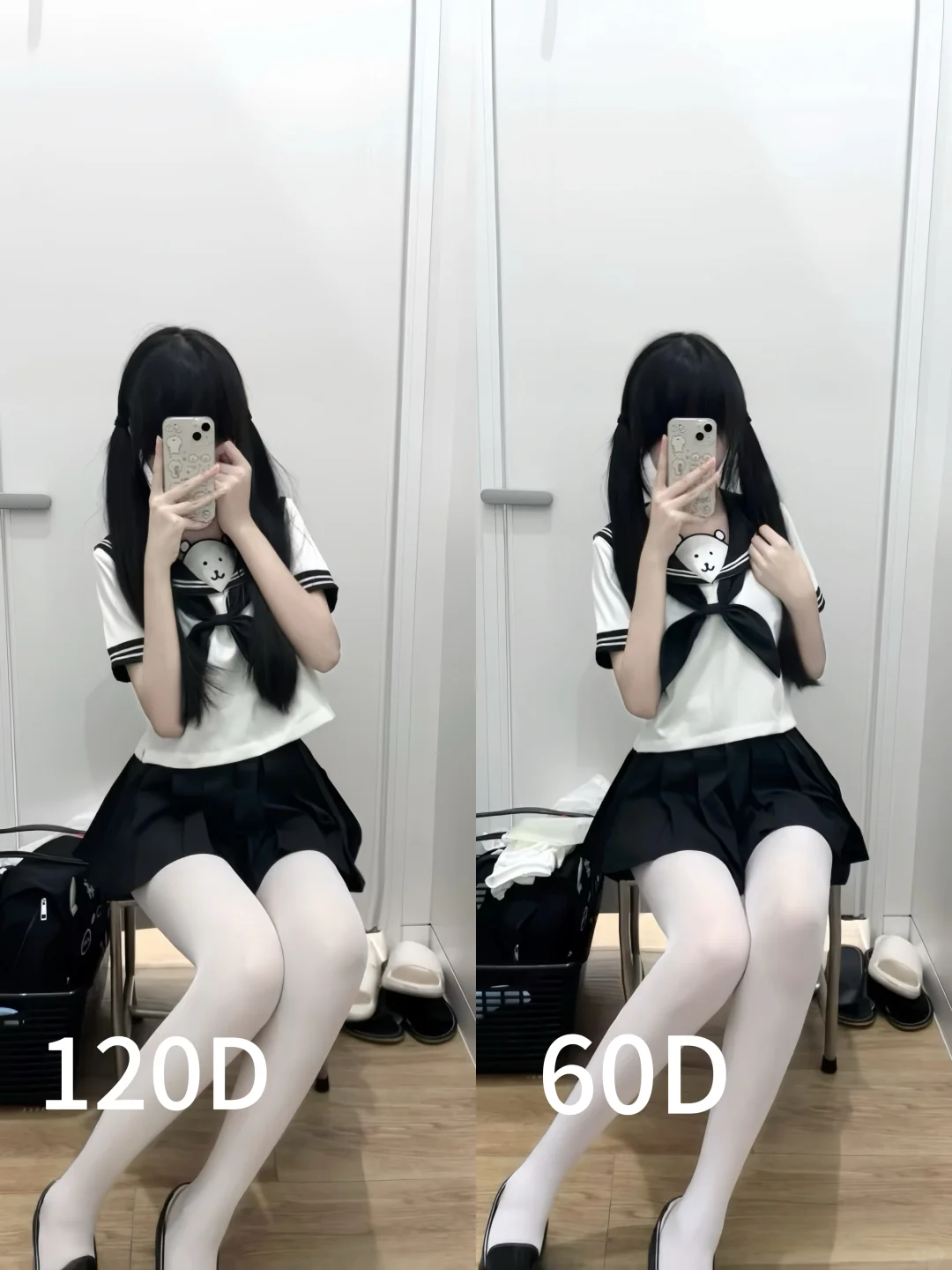 好纠结！哪个程度的白色连裤袜好看呀(ノ_＜)